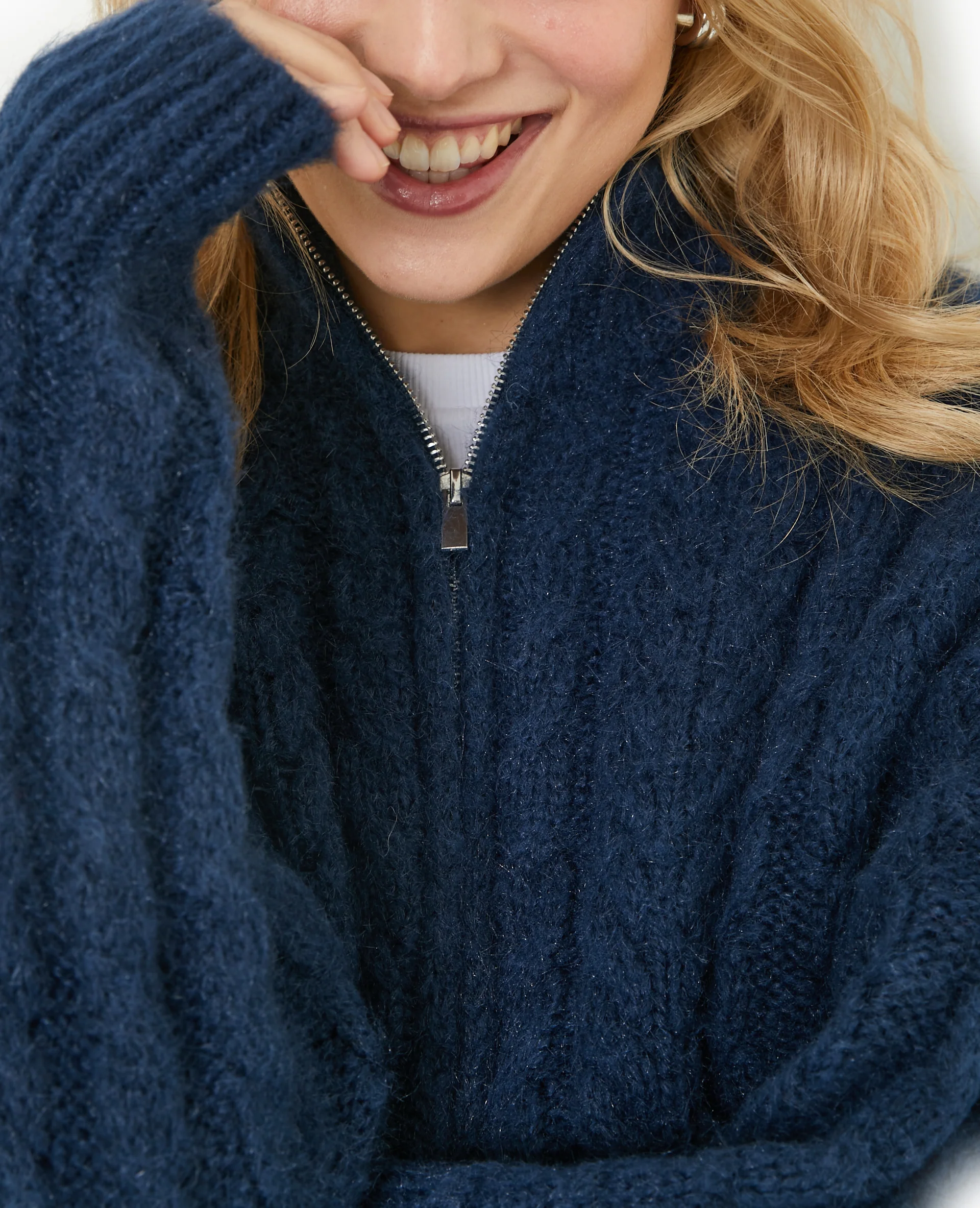 Gilet zippé en maille torsadée - Image 3