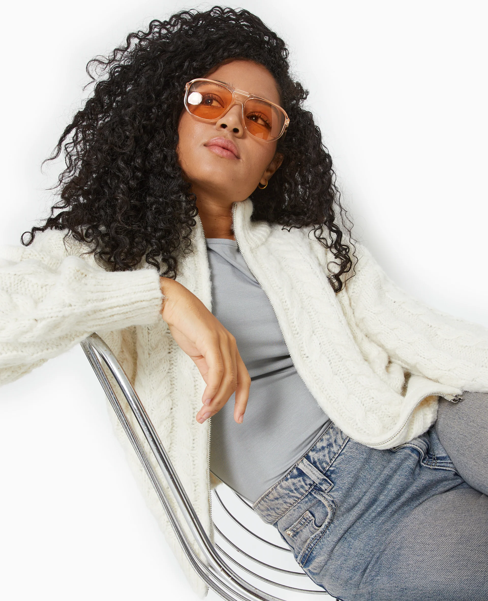 Gilet zippé en maille torsadée - Image 3