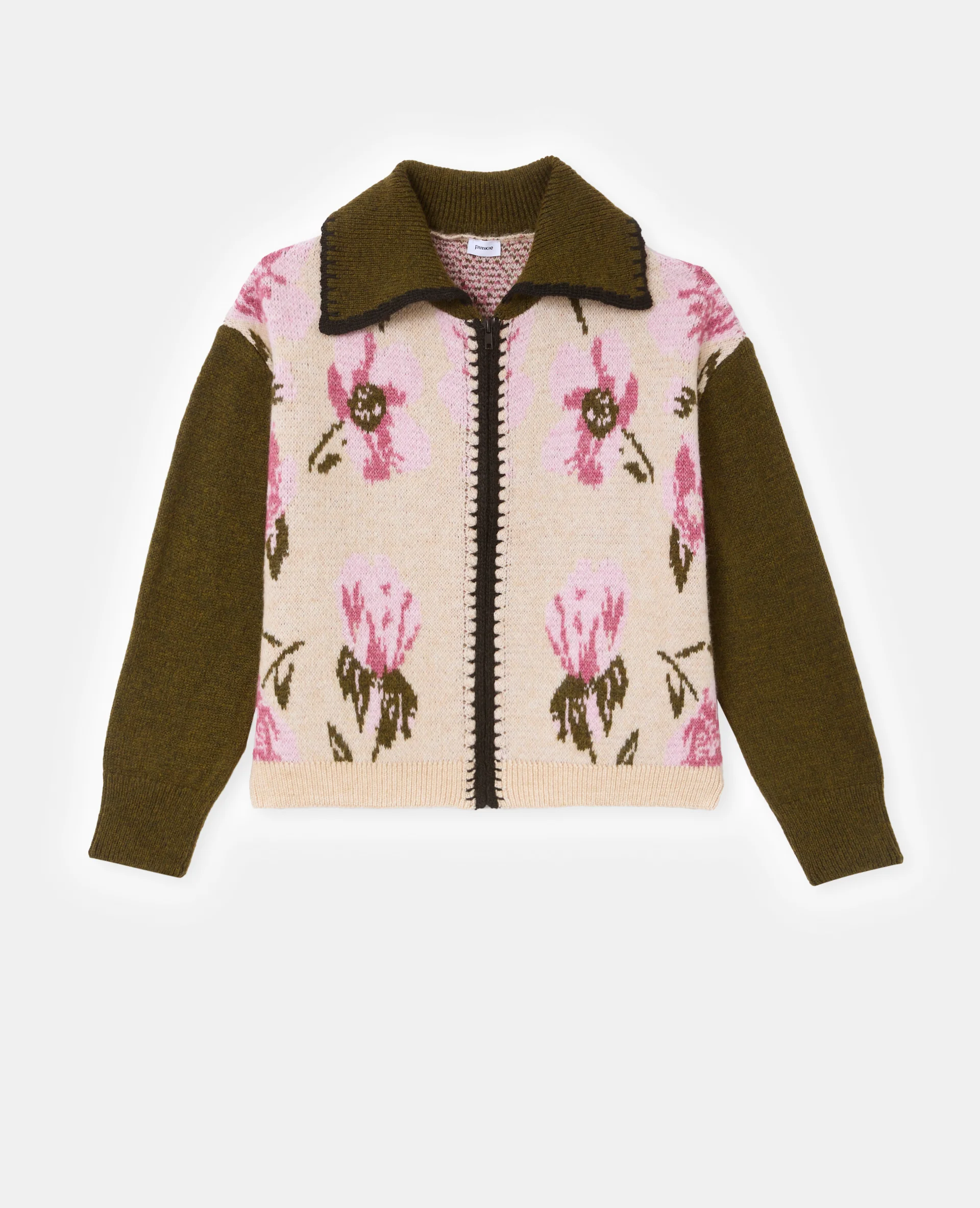 Gilet zippé motif fleurs - Image 4