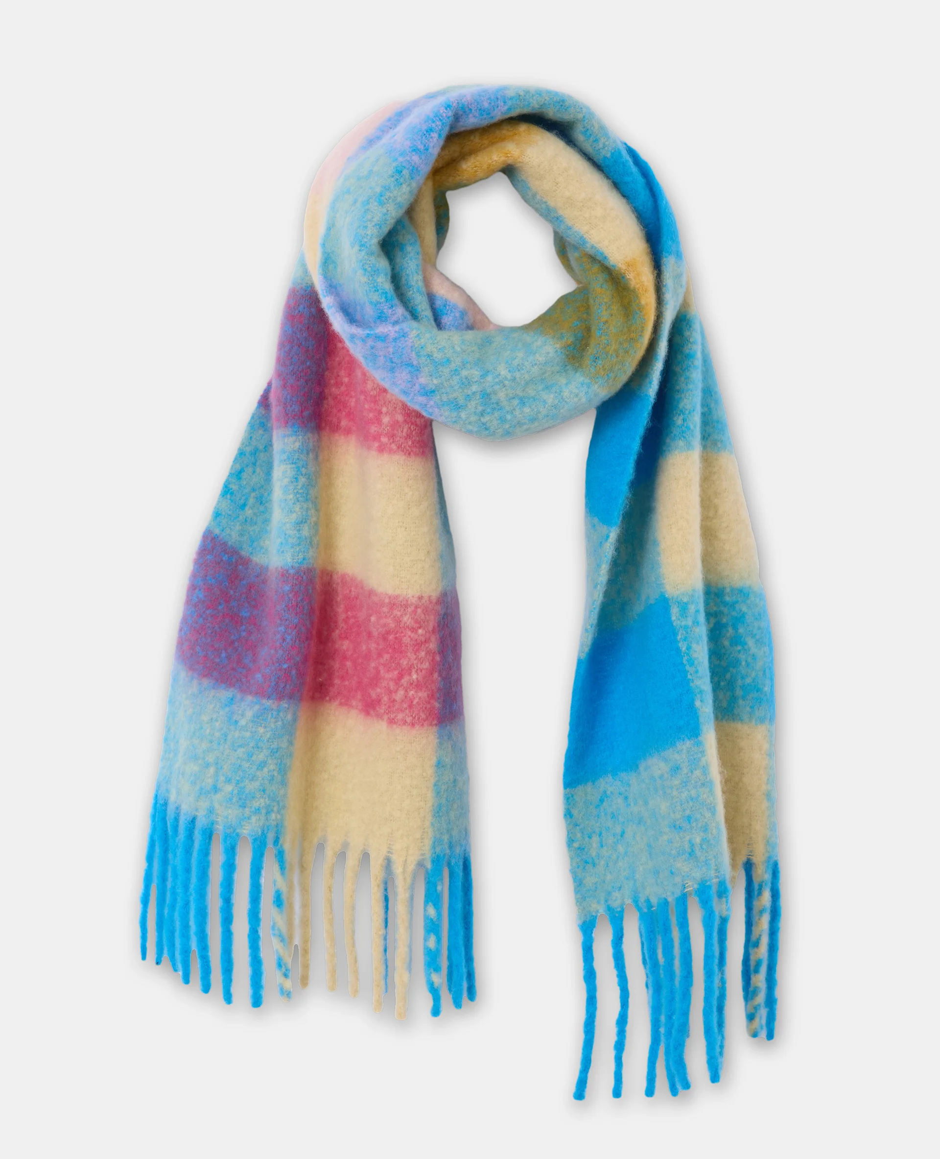 Grande écharpe multicolore en maille douce - Image 2