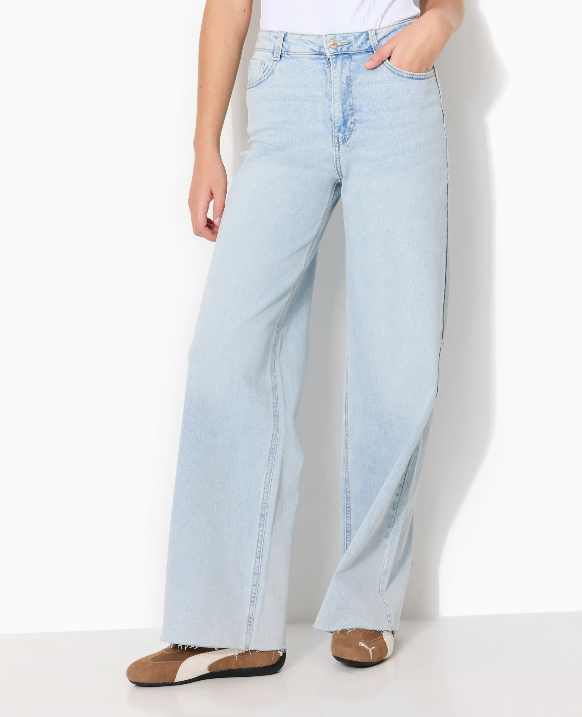 J71-1 / Jean wide taille haute avec bas coupés - Image 5