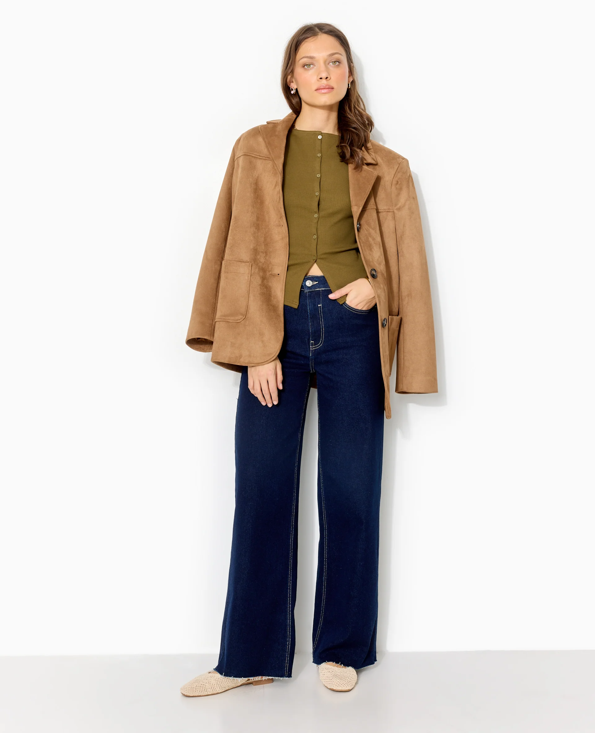 J71-1 / Jean wide taille haute bas coupés - Image 3
