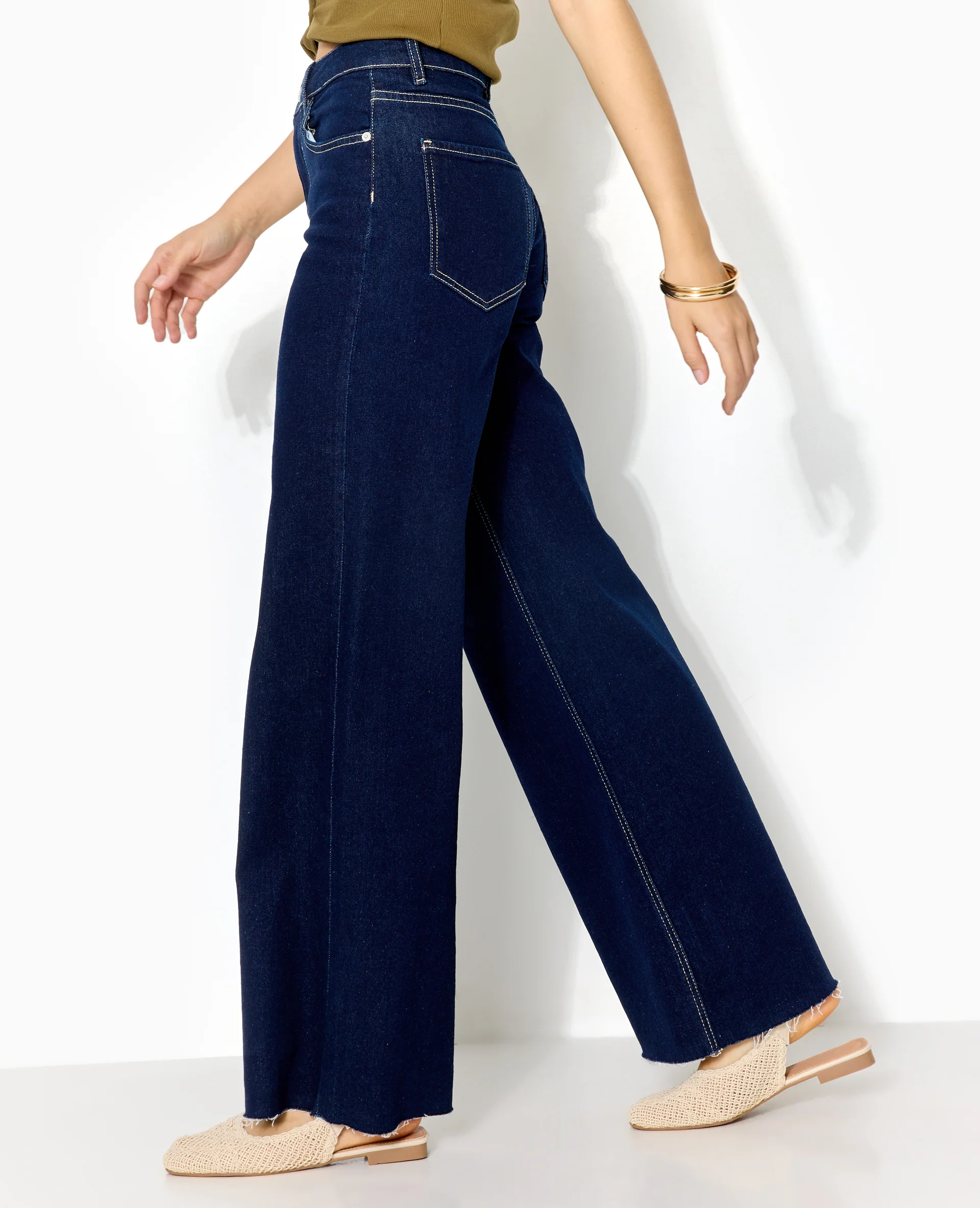 J71-1 / Jean wide taille haute bas coupés - Image 7