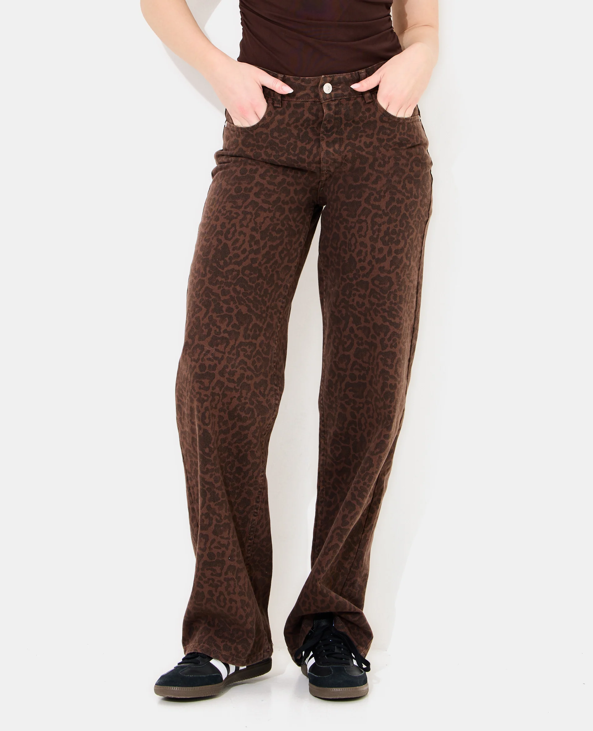 J71-2 / Jean wide taille medium motif léopard - Image 5