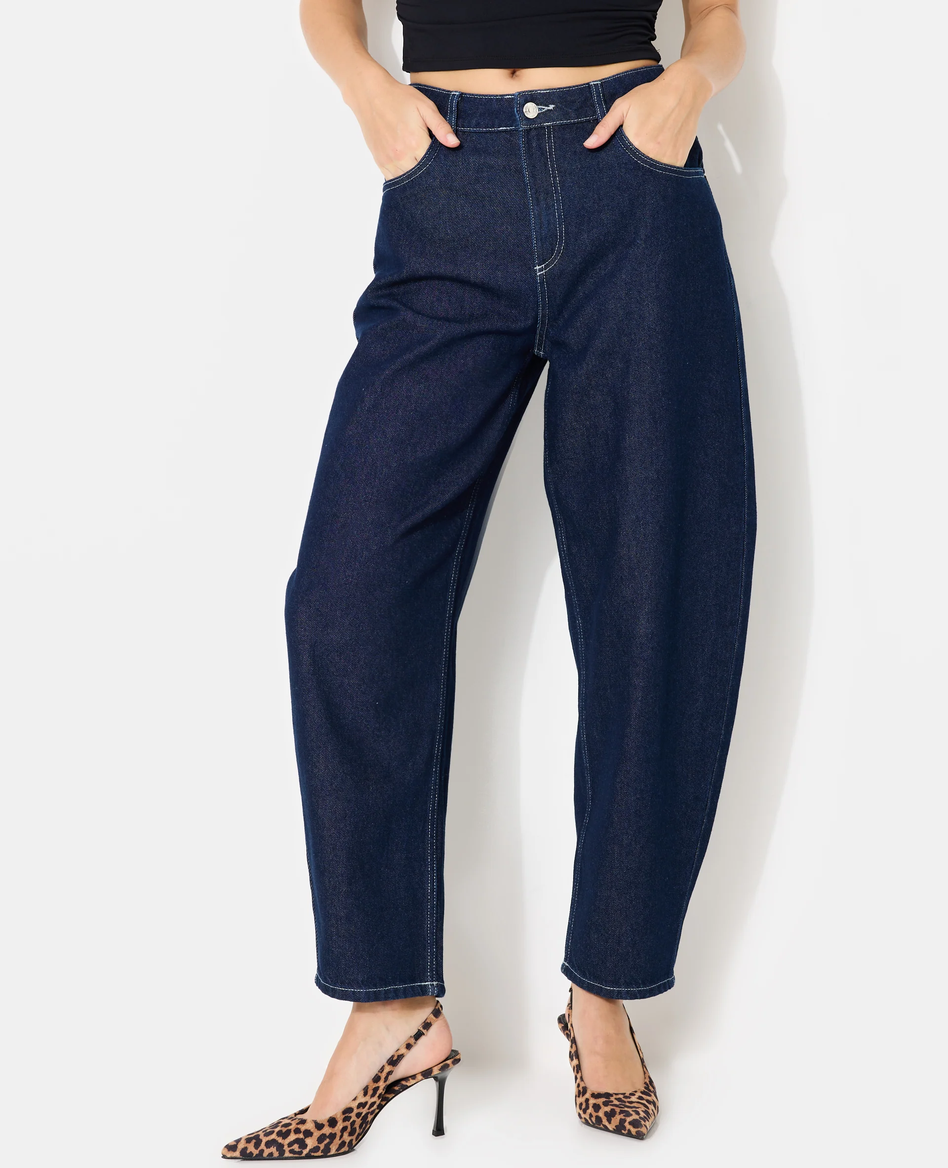 Jean barrel taille haute - Image 5