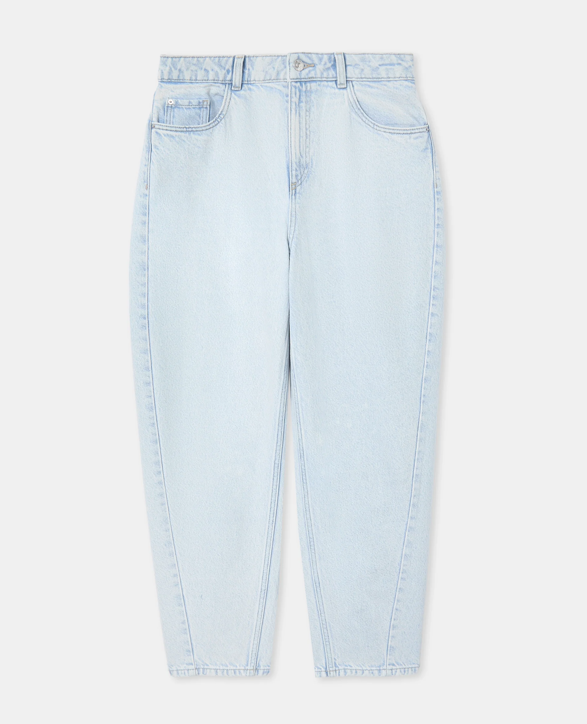 Jean barrel taille haute avec jeux de coutures - Image 4