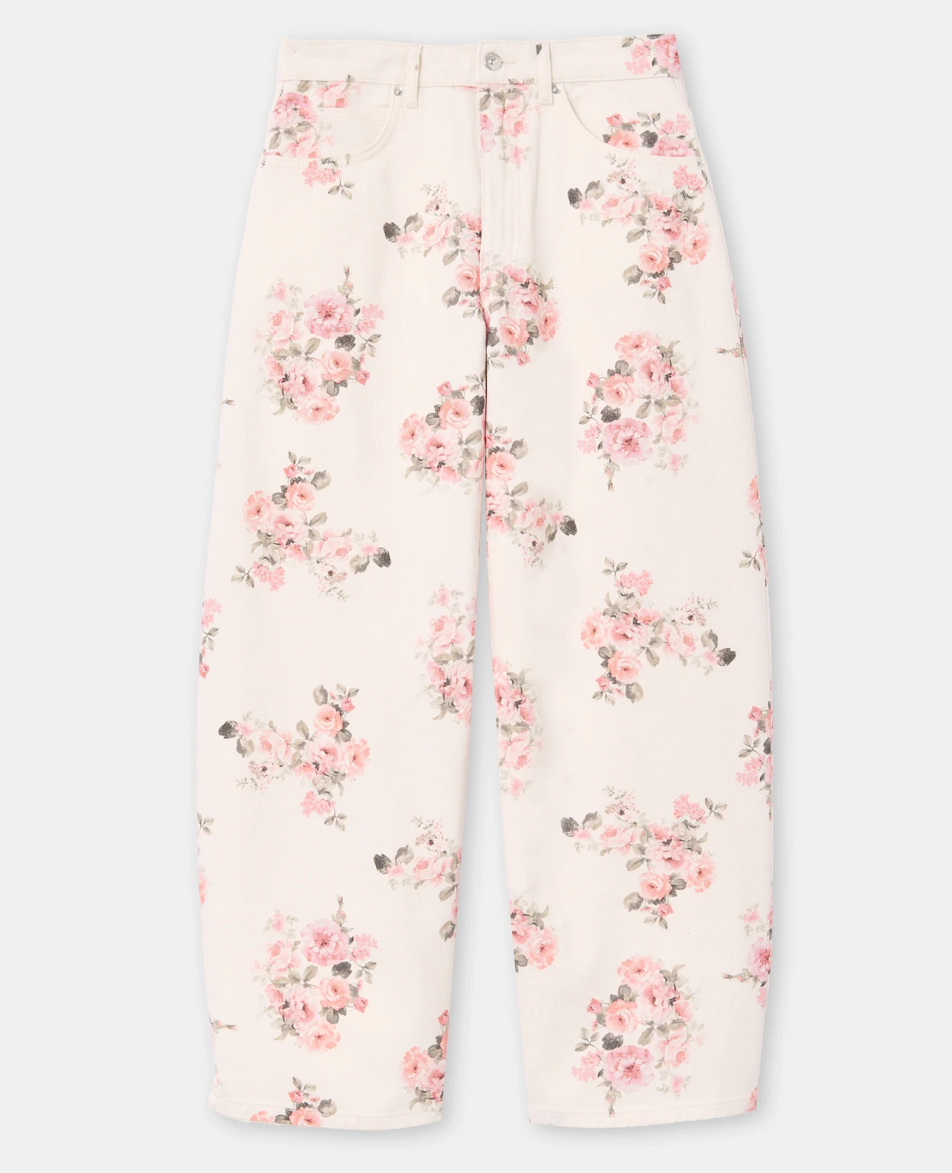 Jean barrel taille medium avec motif fleurs - Image 4