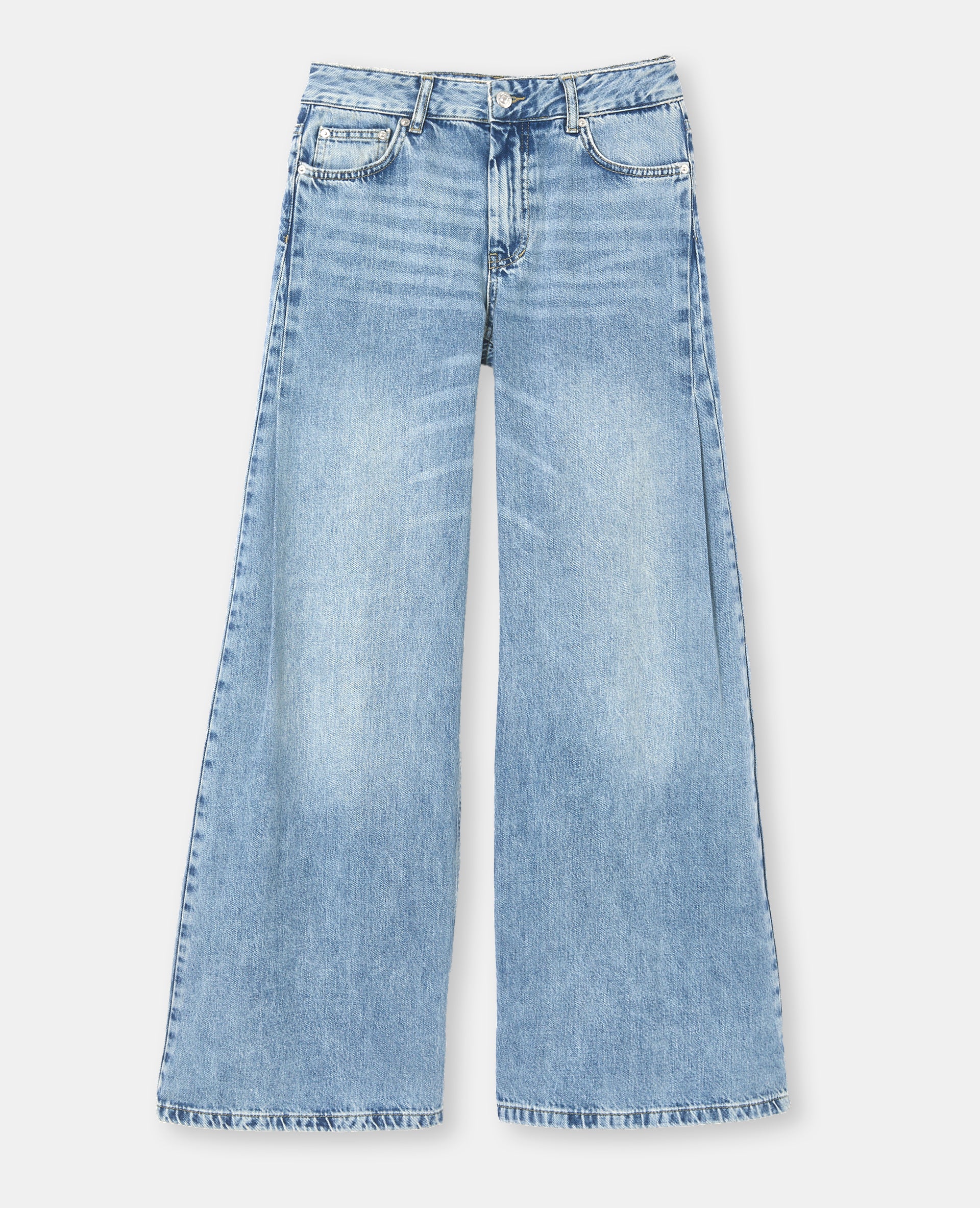 Jean extra wide taille medium avec pinces côtés - Image 4
