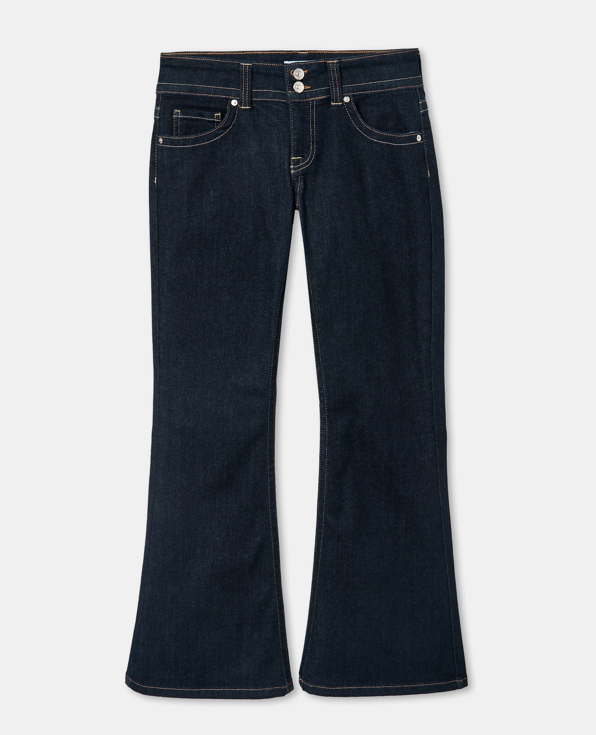 Jean flare taille basse avec 2 boutons - Image 4