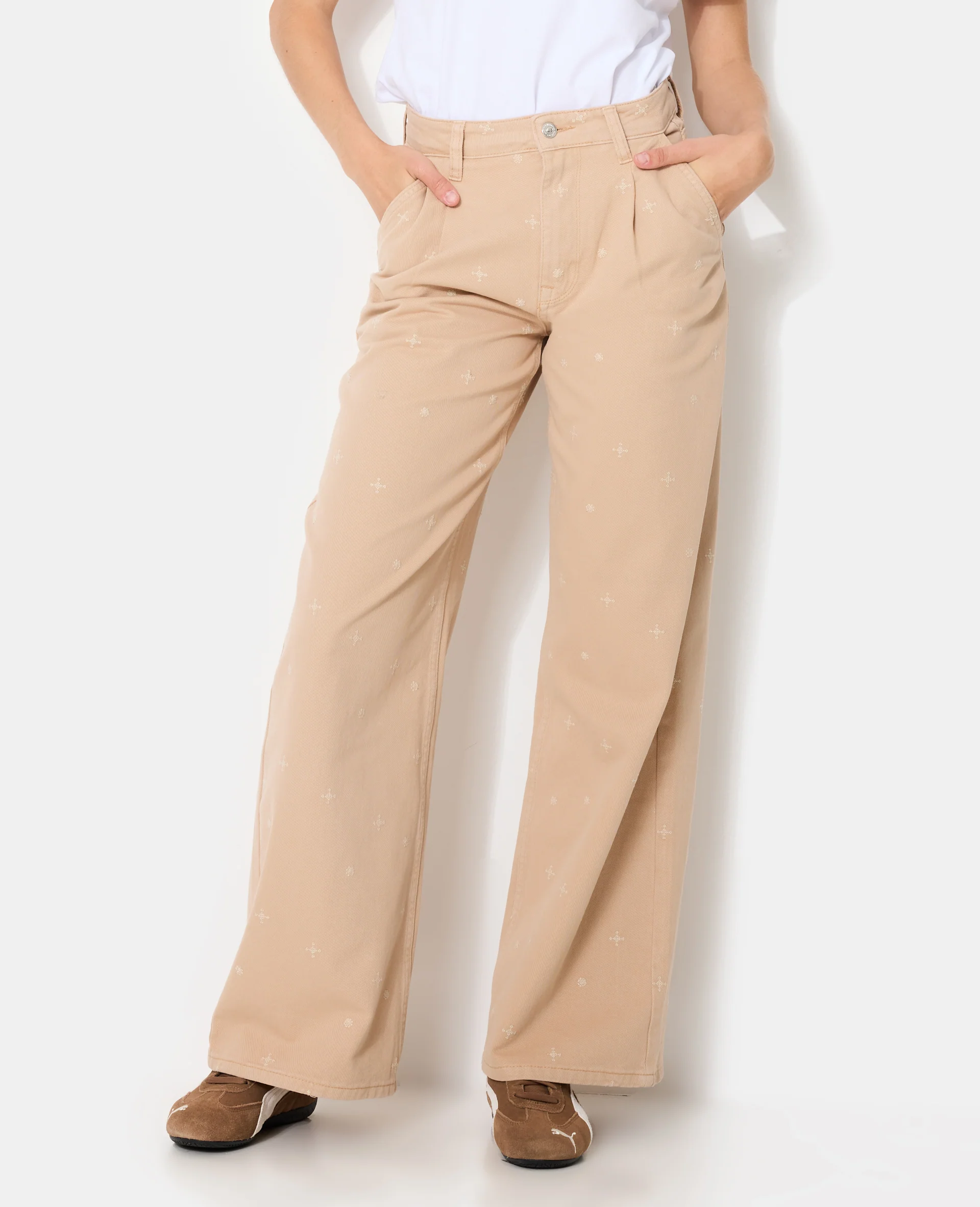 Jean straight avec broderies - Image 7