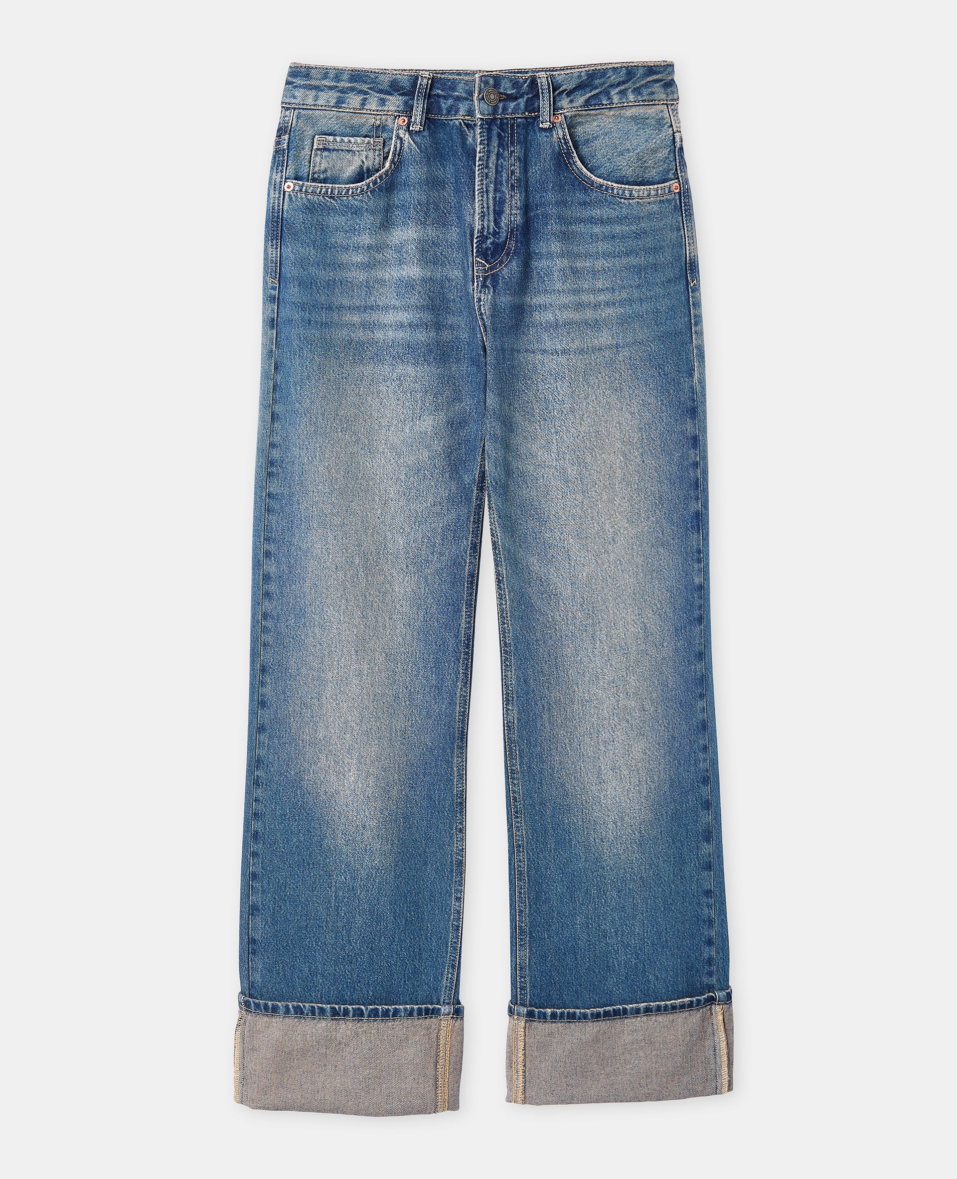Jean straight avec revers - Image 4