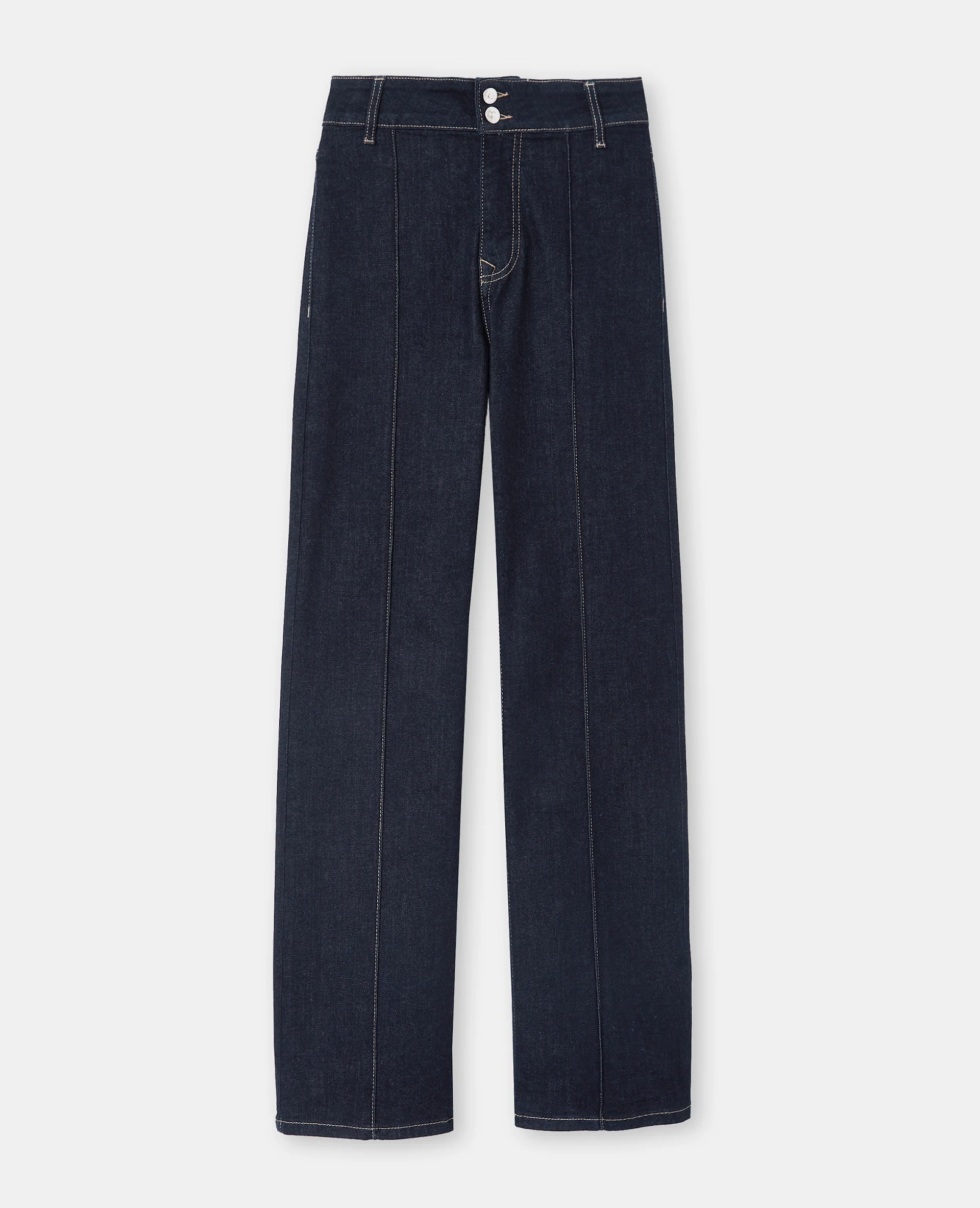 Jean straight taille haute avec détails coutures - Image 4