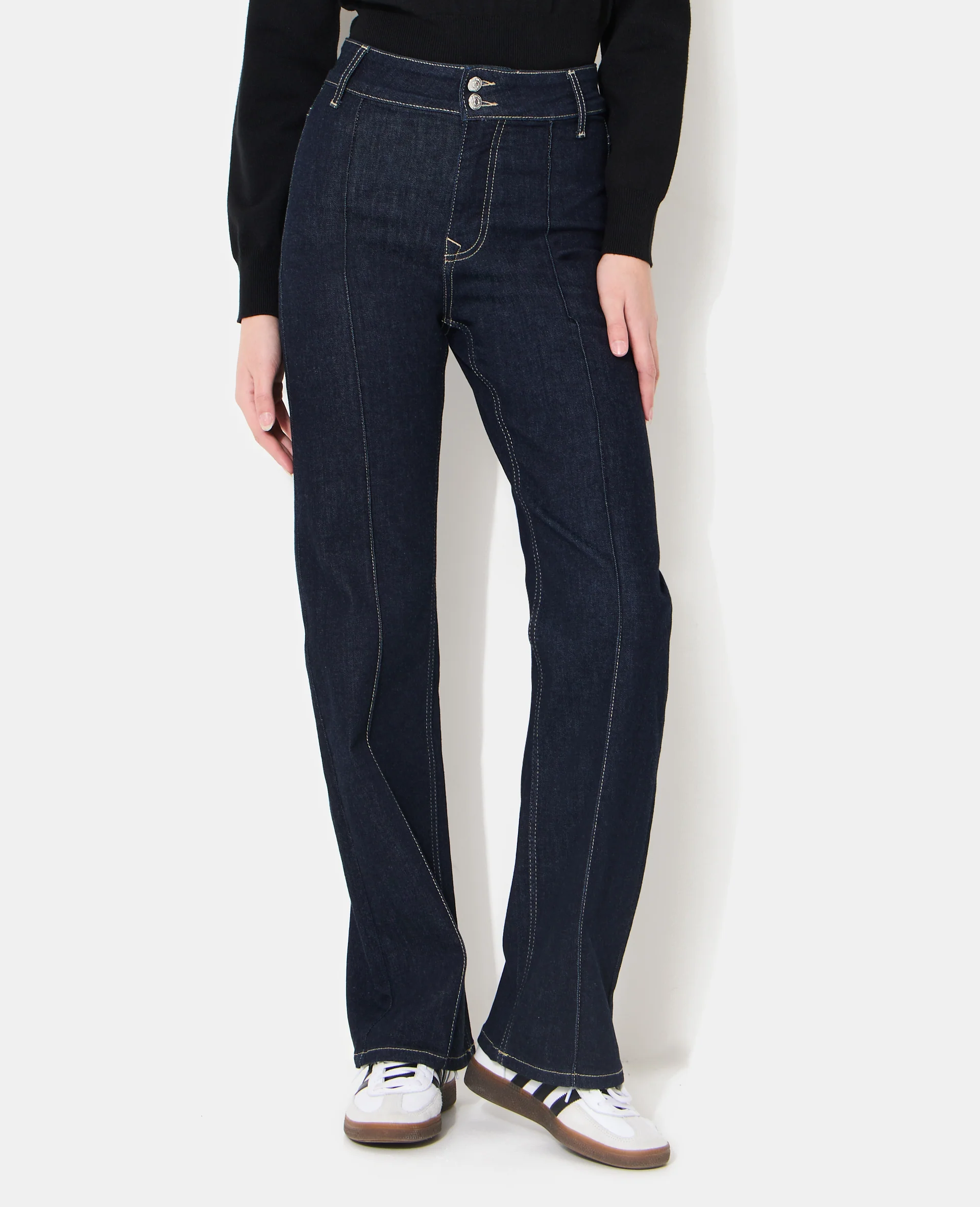Jean straight taille haute avec détails coutures - Image 5
