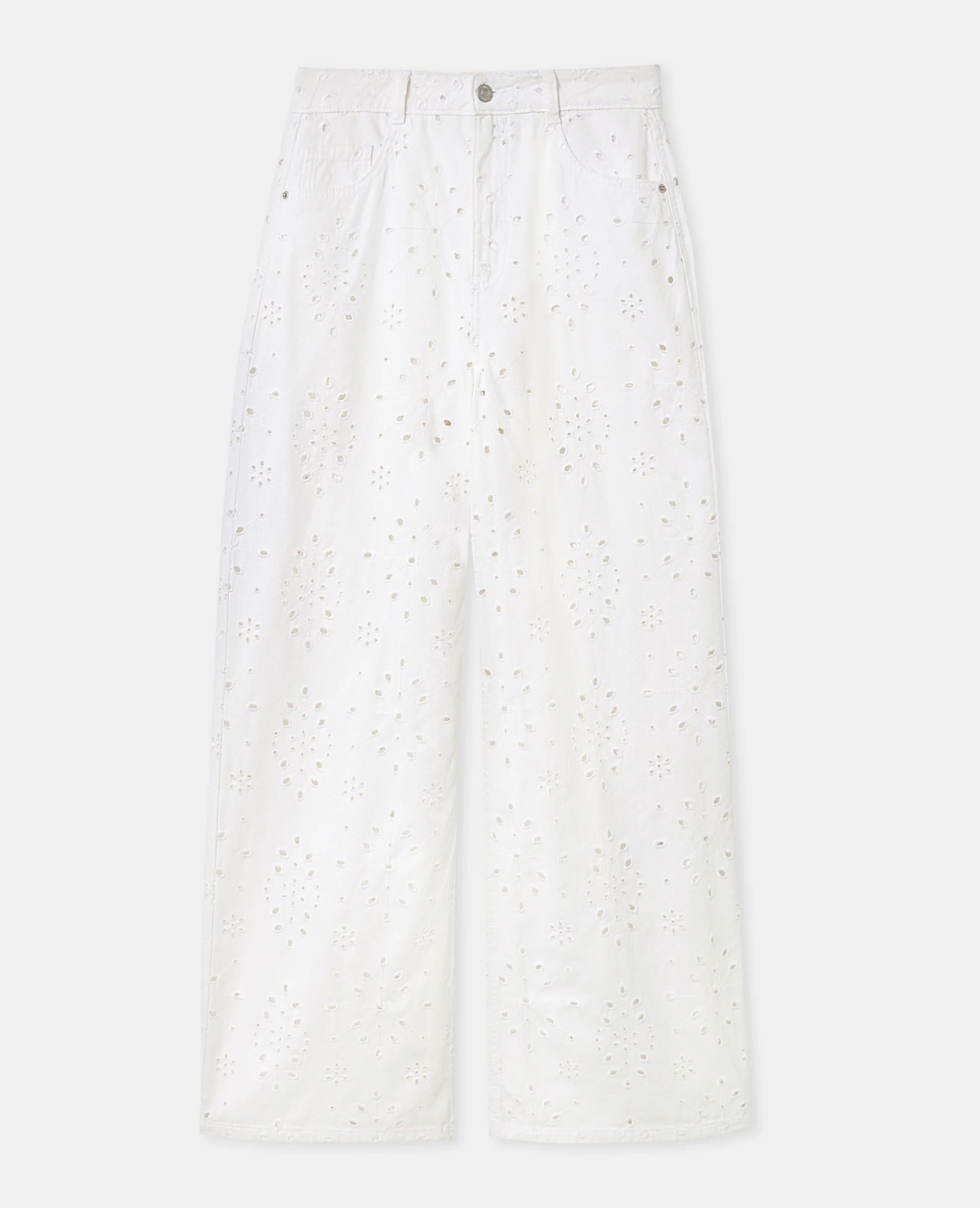 Jean wide ajouré façon broderie anglaise - Image 4