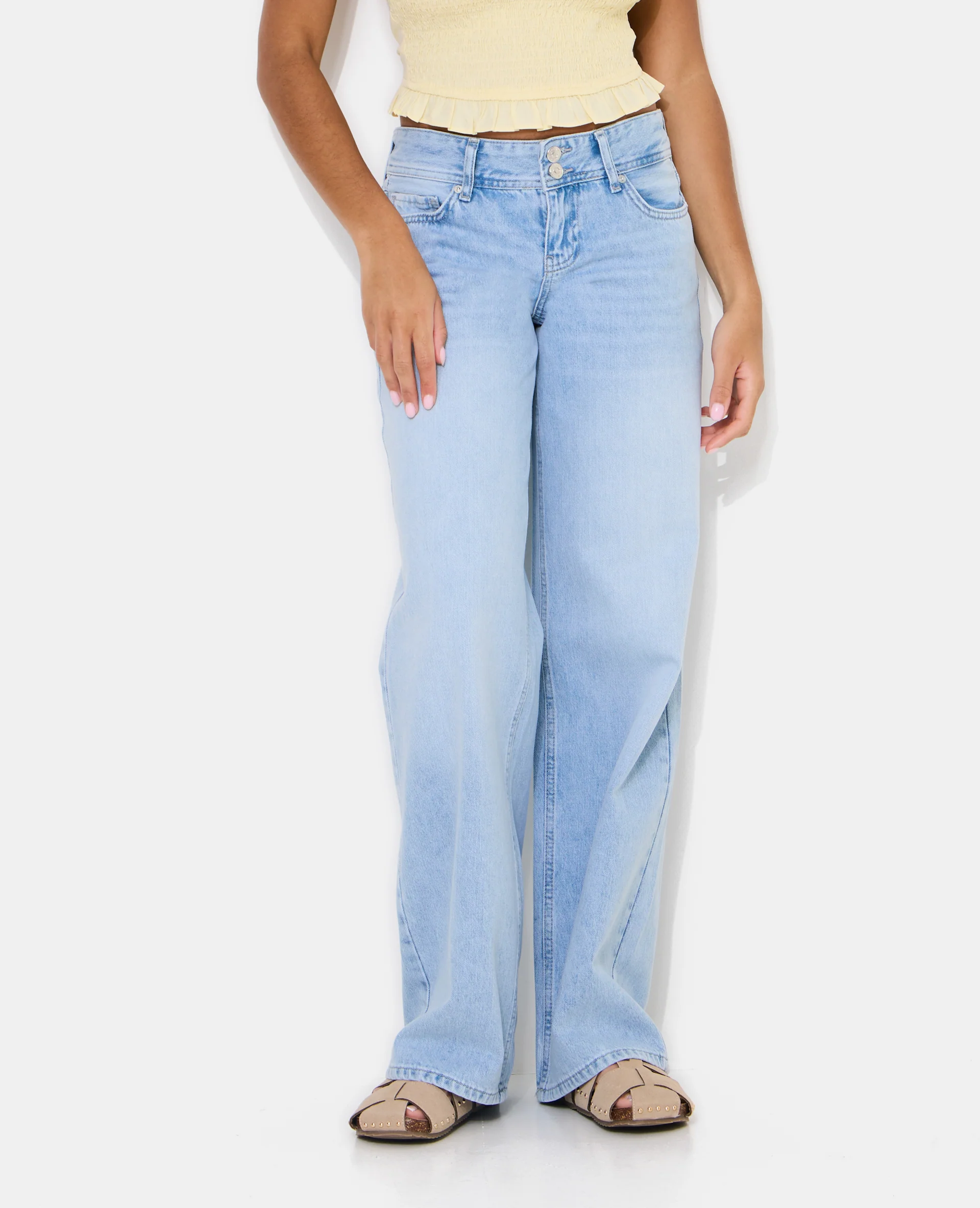 Jean wide taille basse avec double boutonnage - Image 5