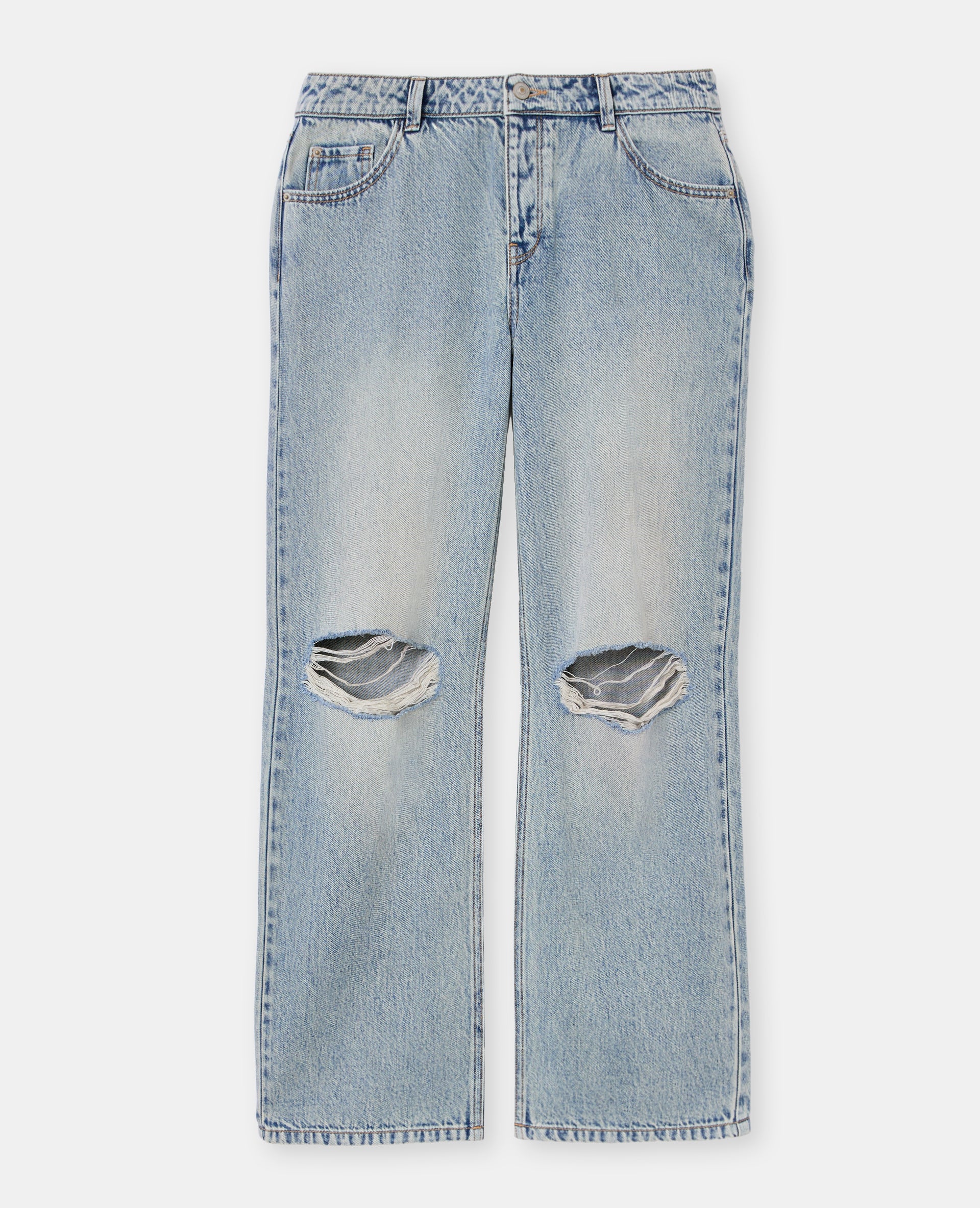 Jean wide taille basse avec trous genoux - Image 4