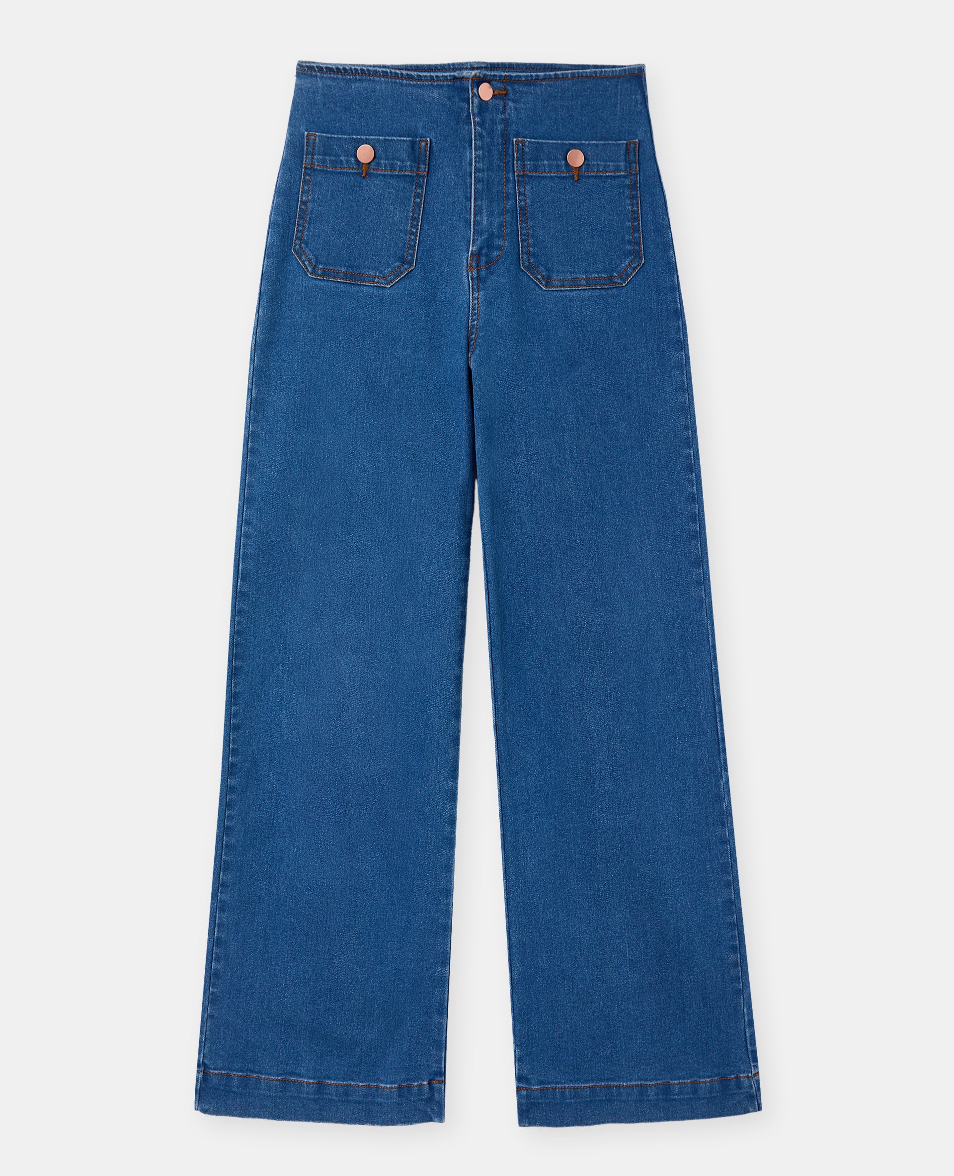 Jean wide taille haute avec poches devant - Image 4