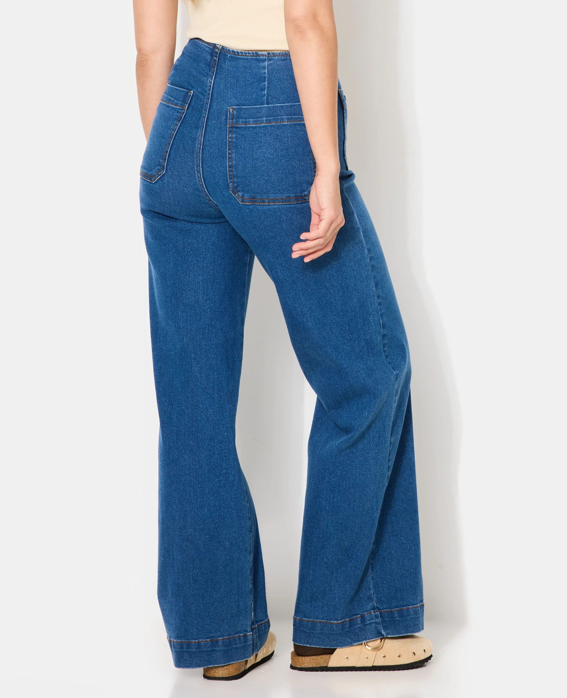 Jean wide taille haute avec poches devant - Image 6