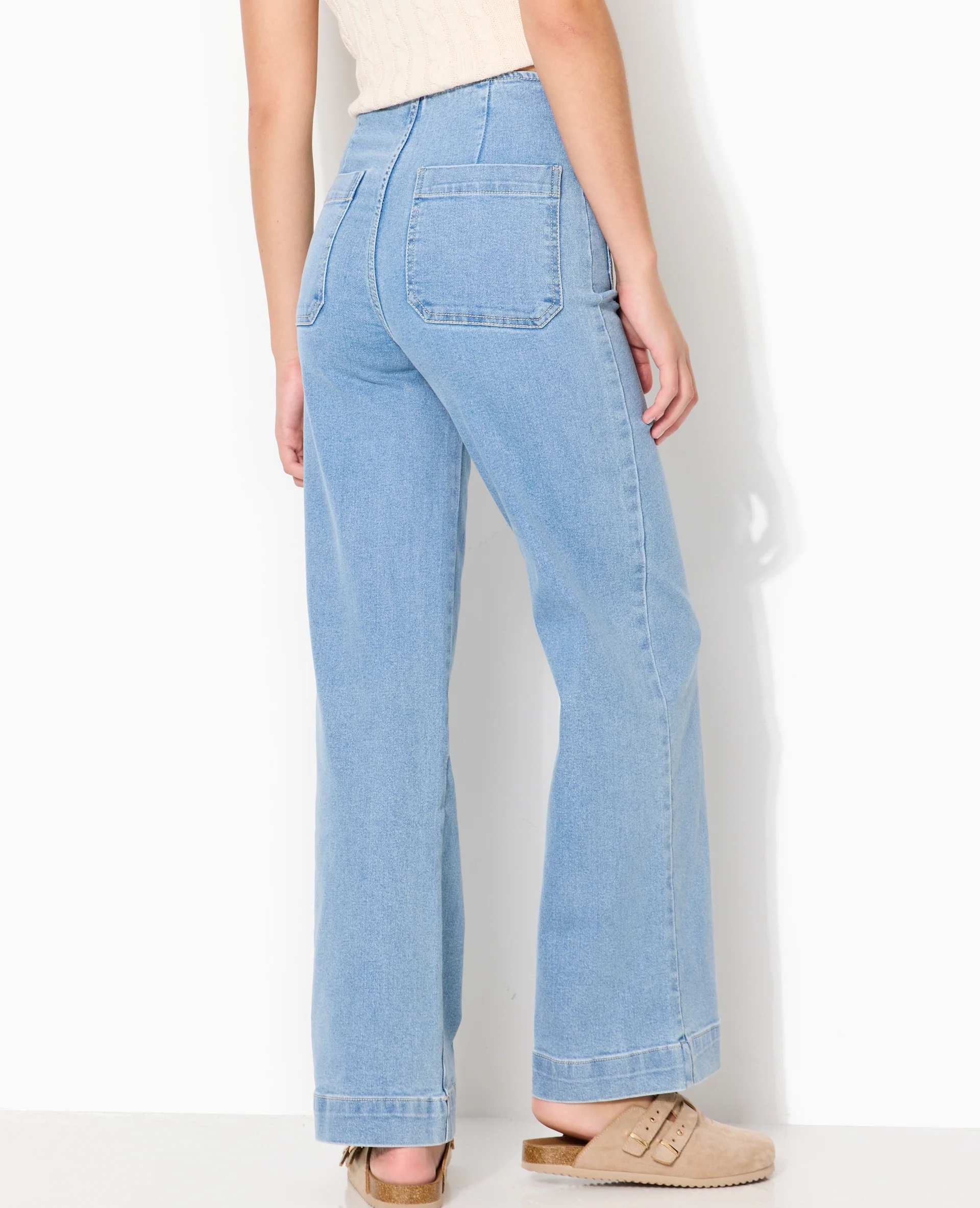 Jean wide taille haute avec poches devant - Image 6