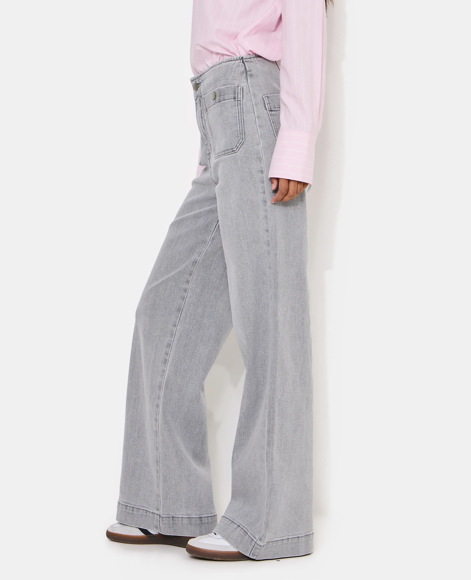 Jean wide taille haute avec poches devant - Image 2