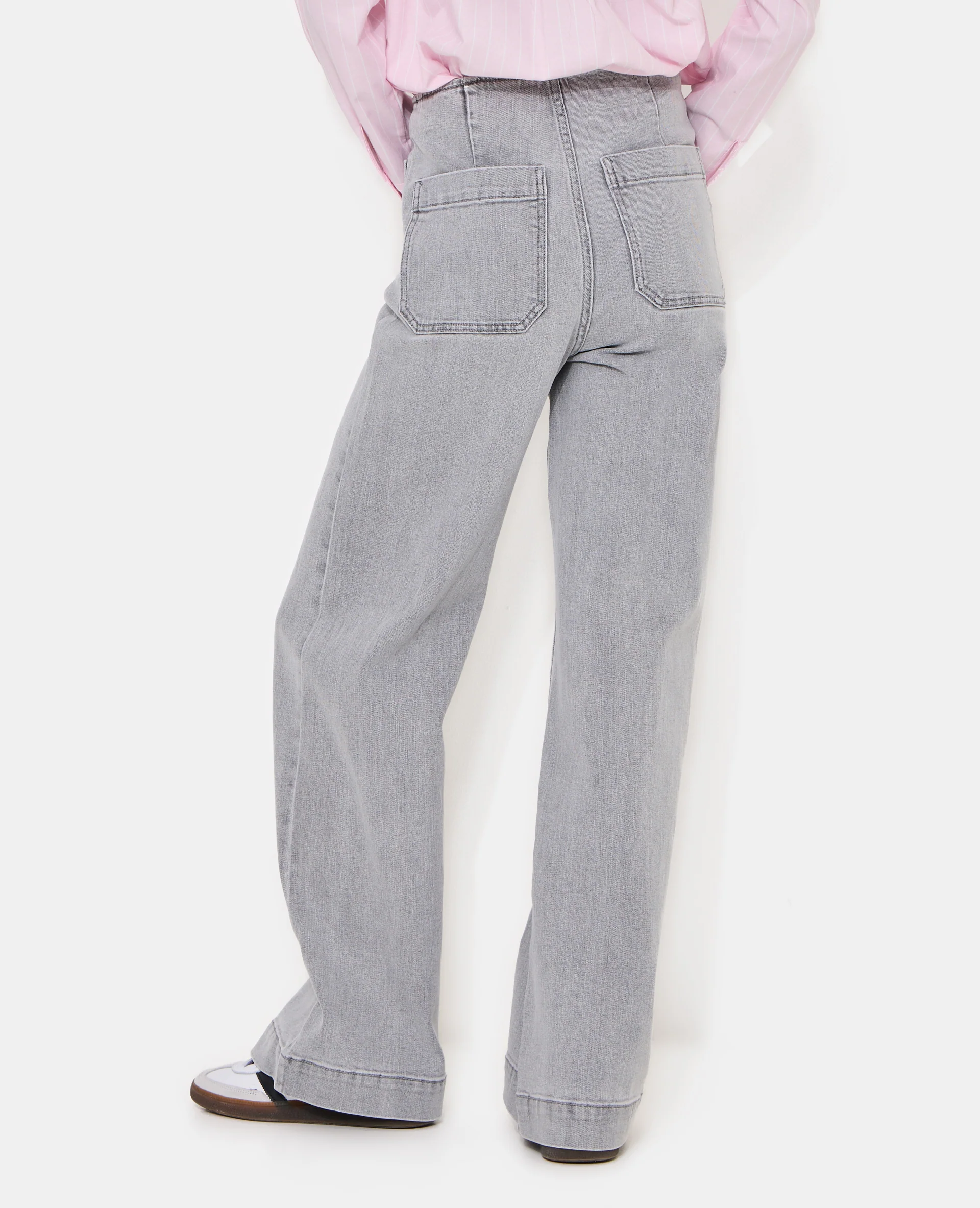 Jean wide taille haute avec poches devant - Image 6