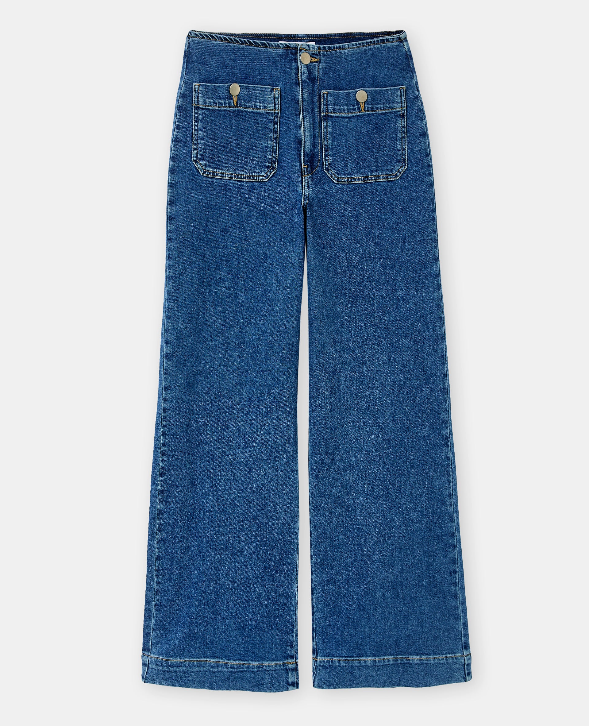 Jean wide taille haute avec poches plaquées - Image 4