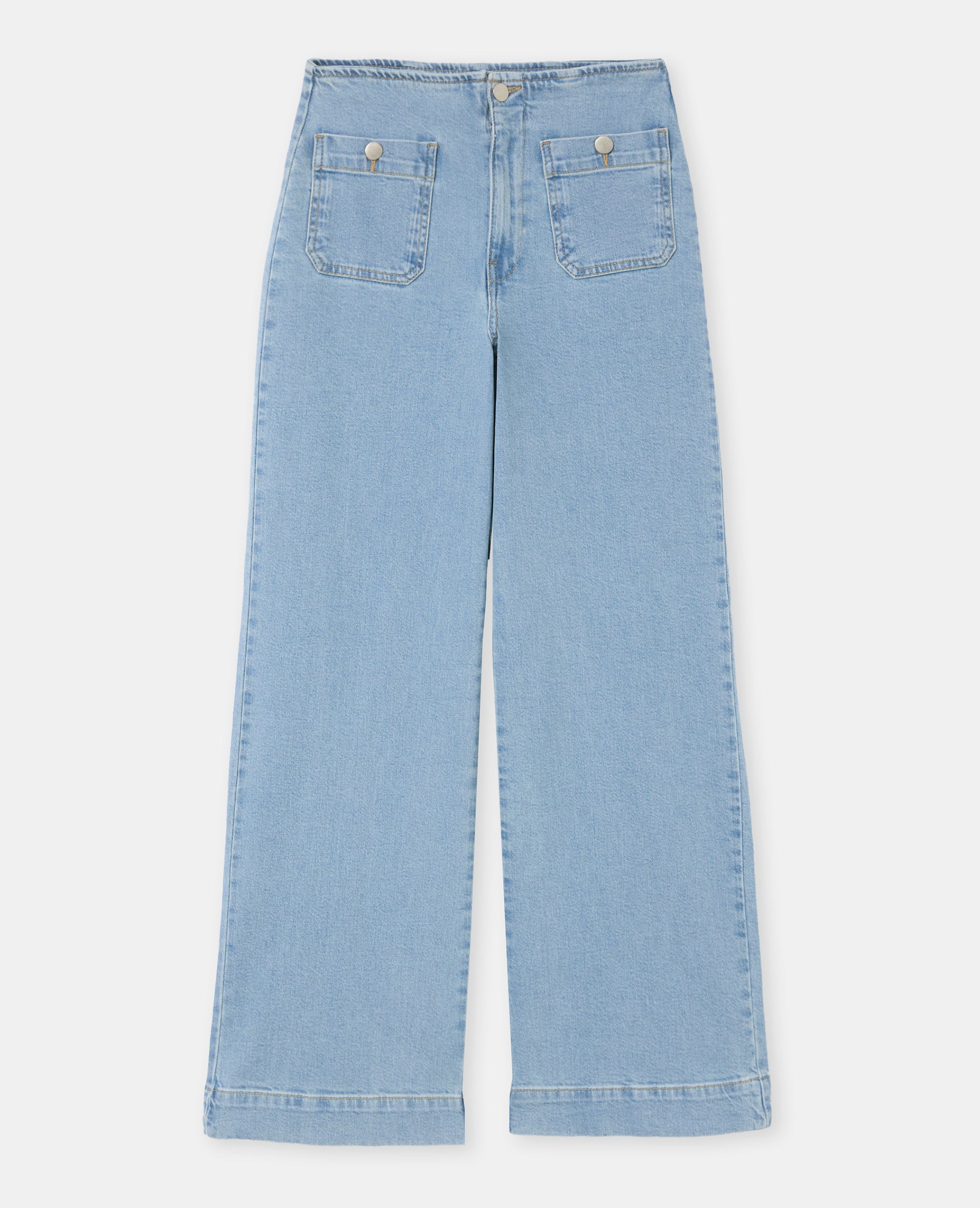 Jean wide taille haute avec poches plaquées - Image 4