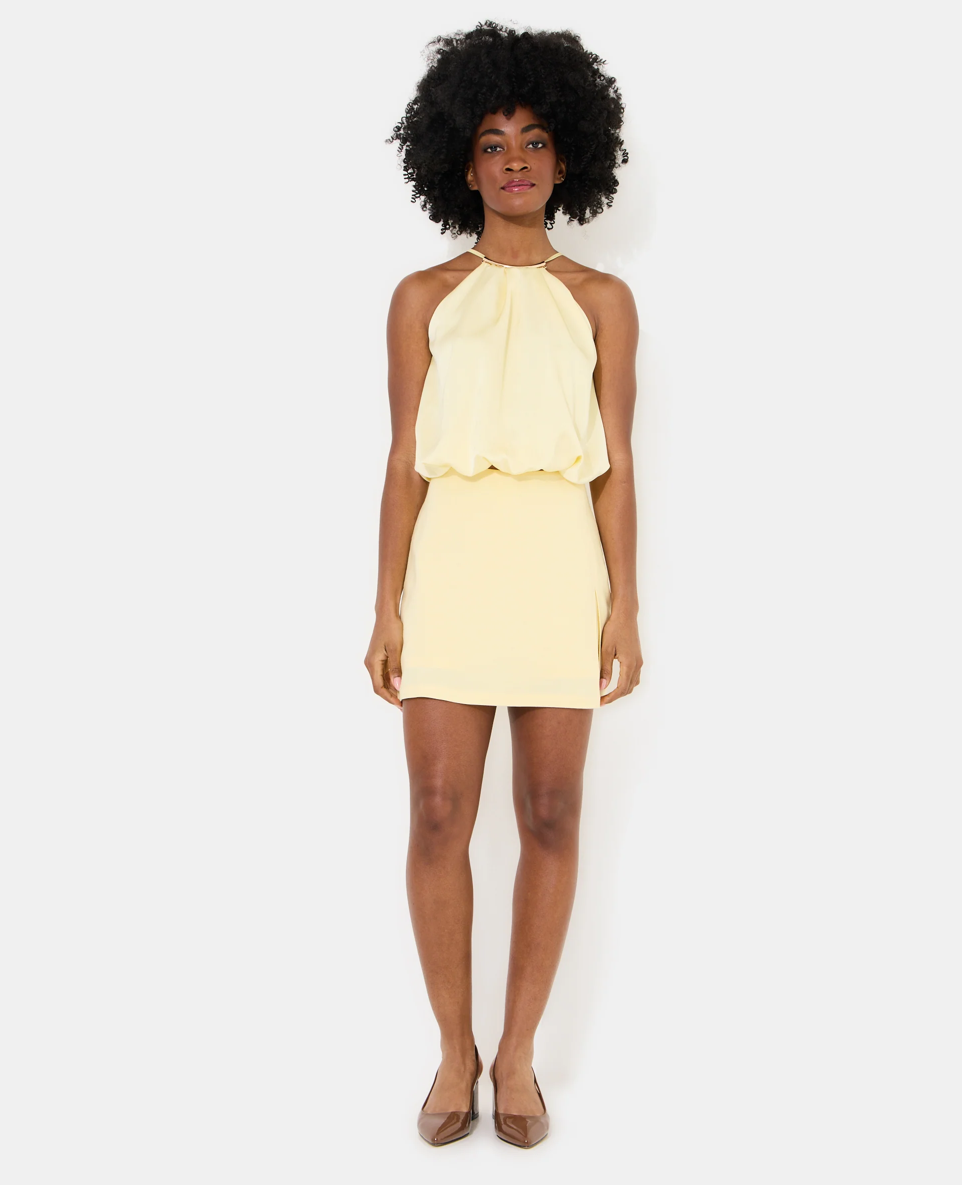 Jupe-short en tissu effet lin - Image 5