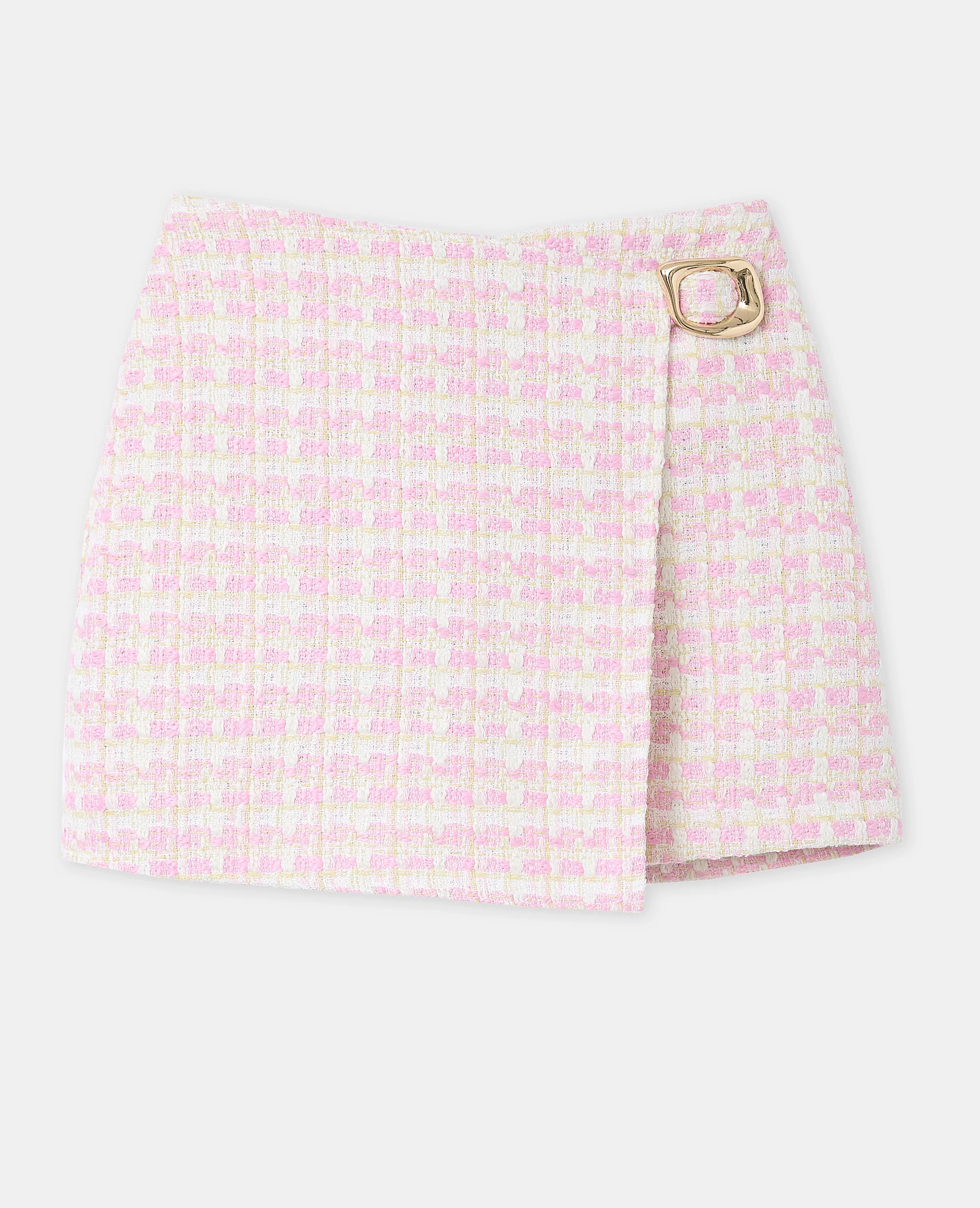 Jupe-short en tweed avec boucle fantaisie - Image 4