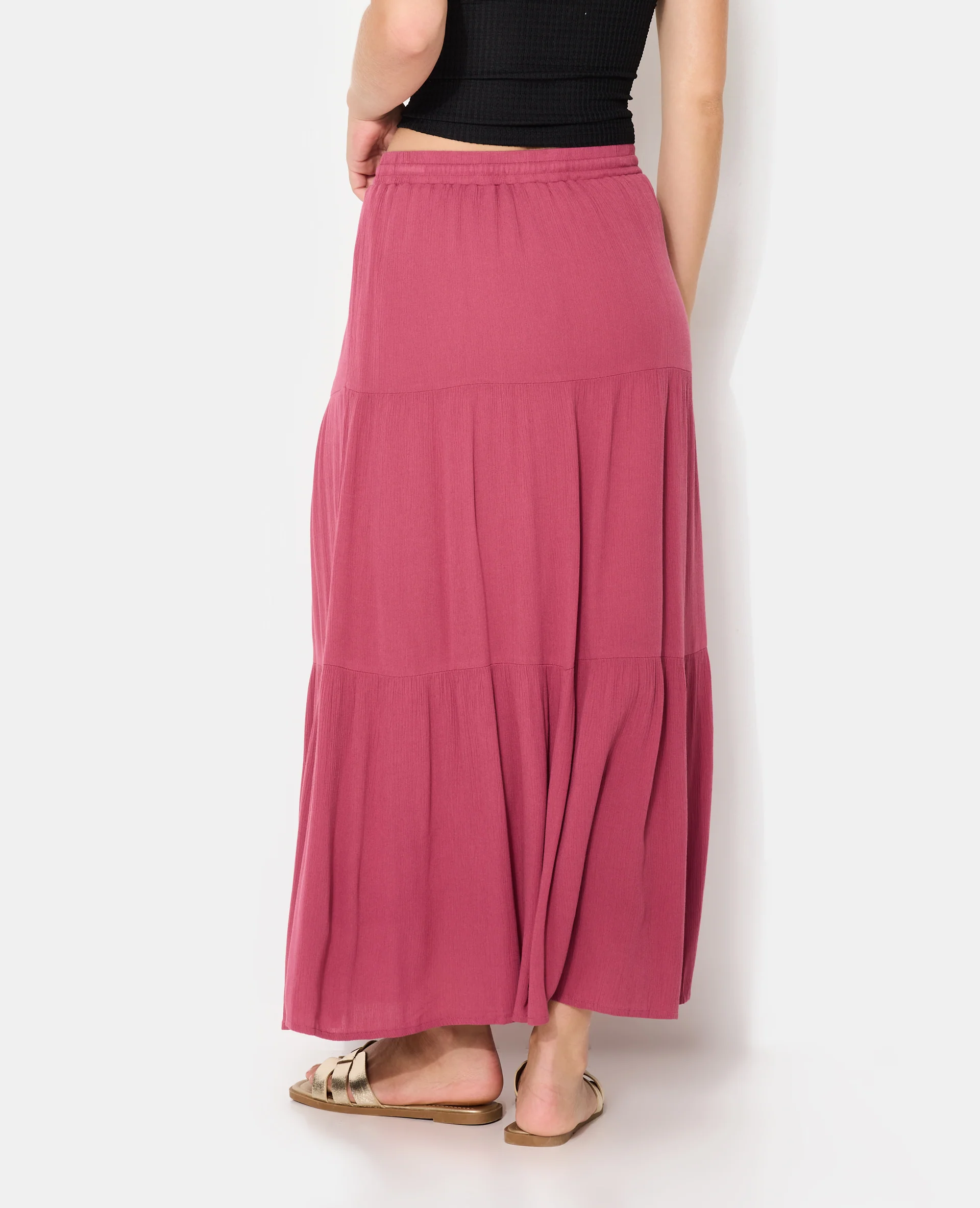 Jupon long à étages avec ceinture élastiquée - Image 6