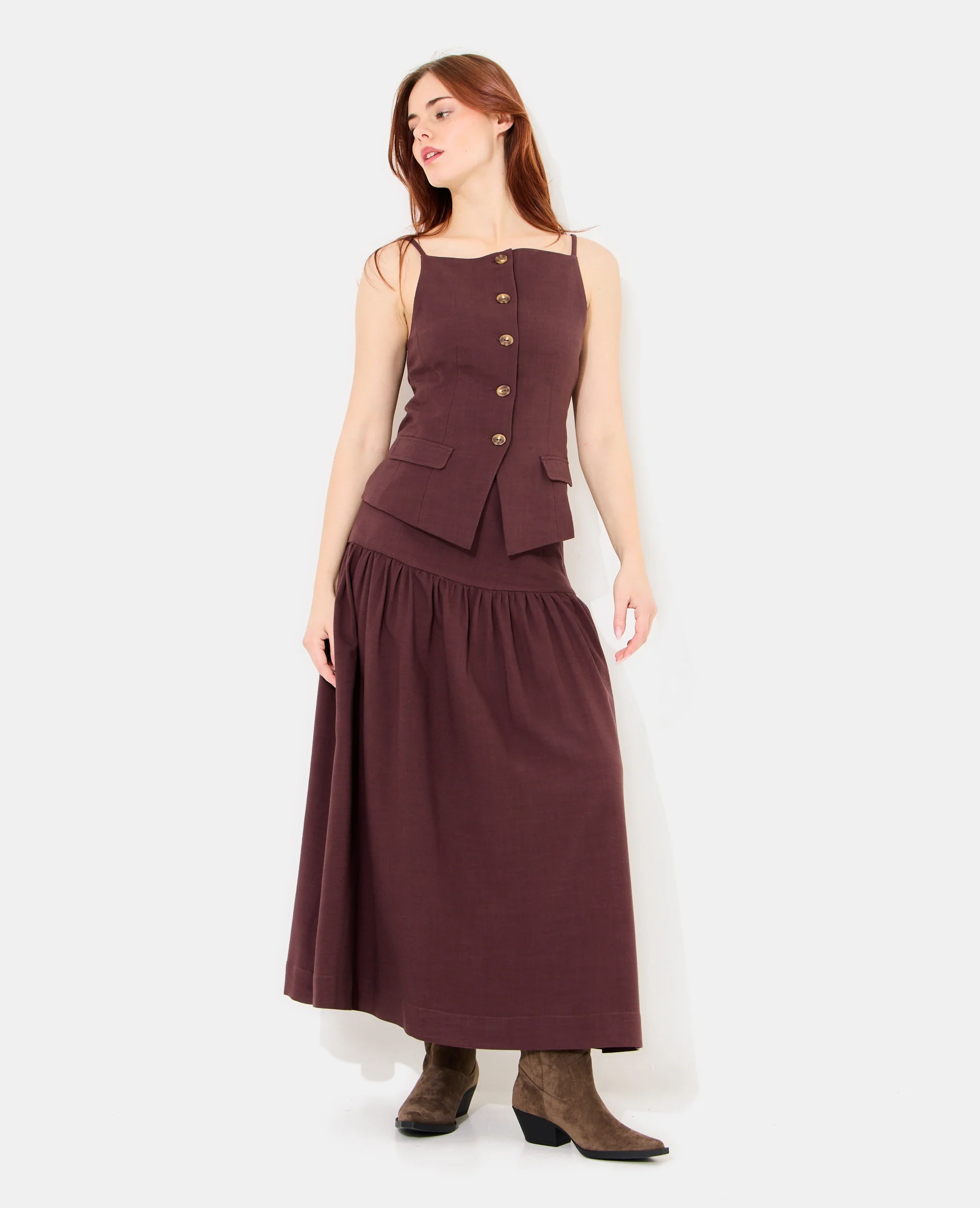 Jupon long avec taille droite - Image 3