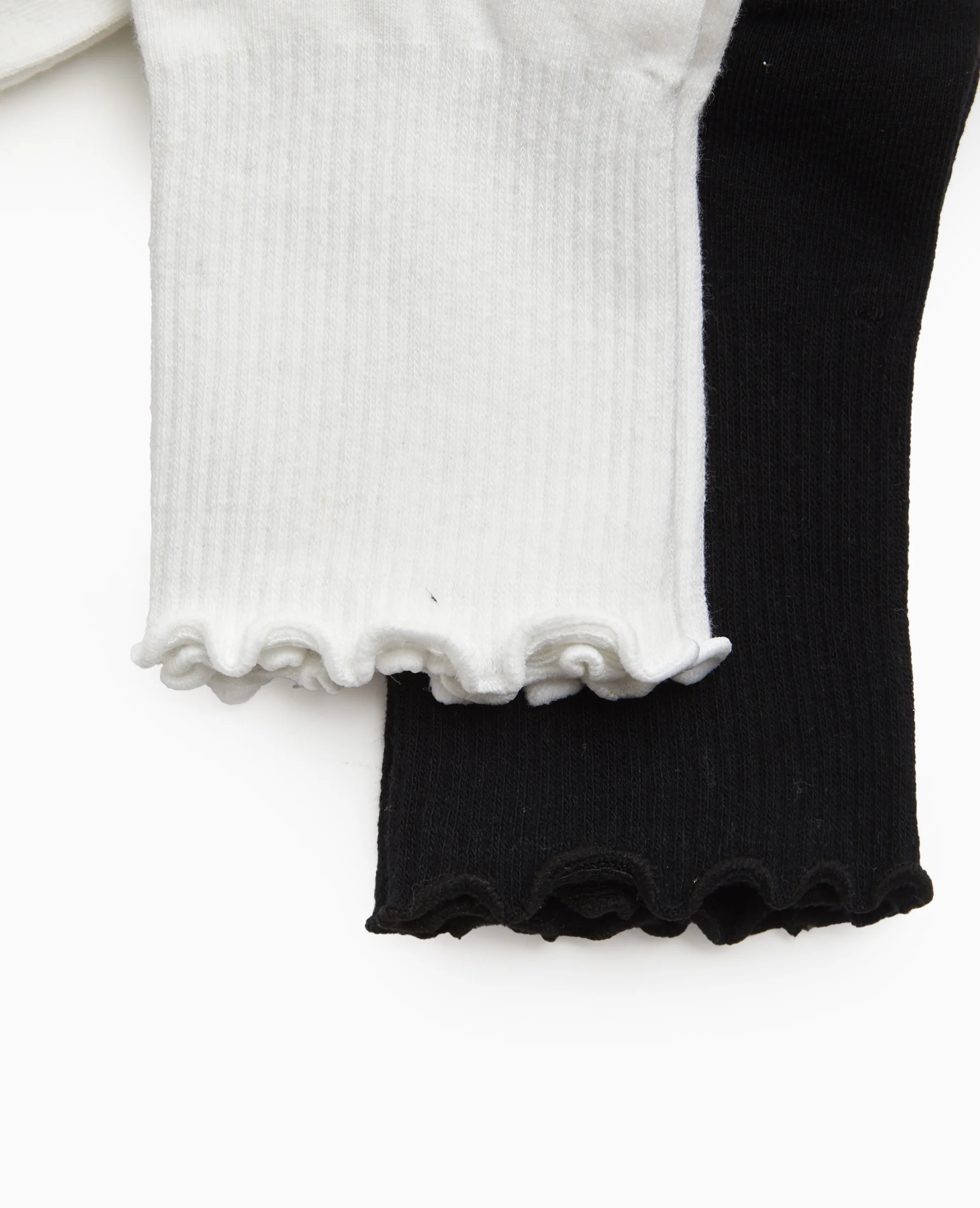 Lot de 2 paires de chaussettes avec bords ondulés - Image 3