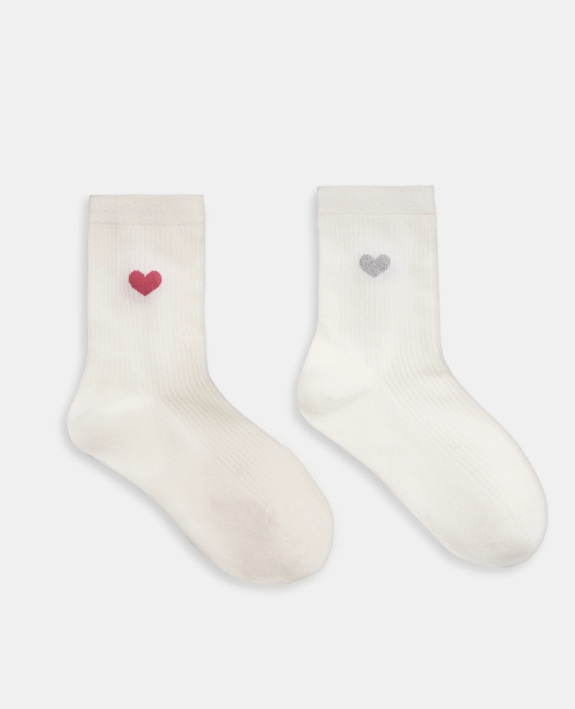 Lot de 2 paires de chaussettes avec cœur