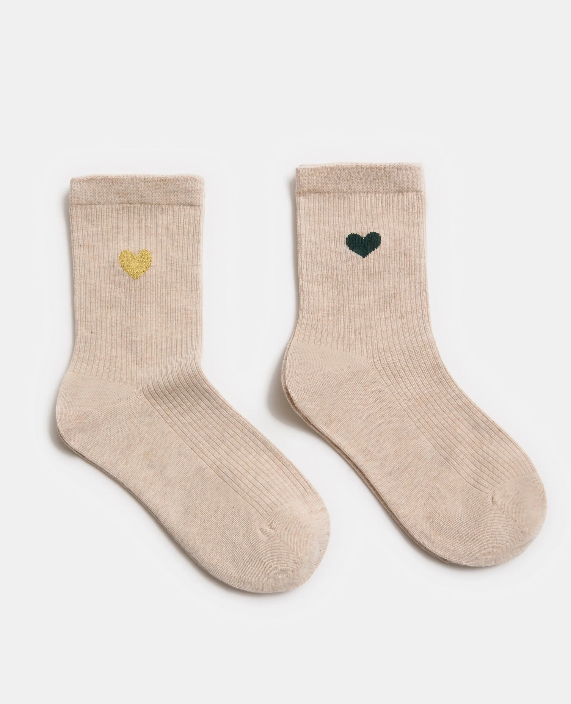 Lot de 2 paires de chaussettes avec cœur