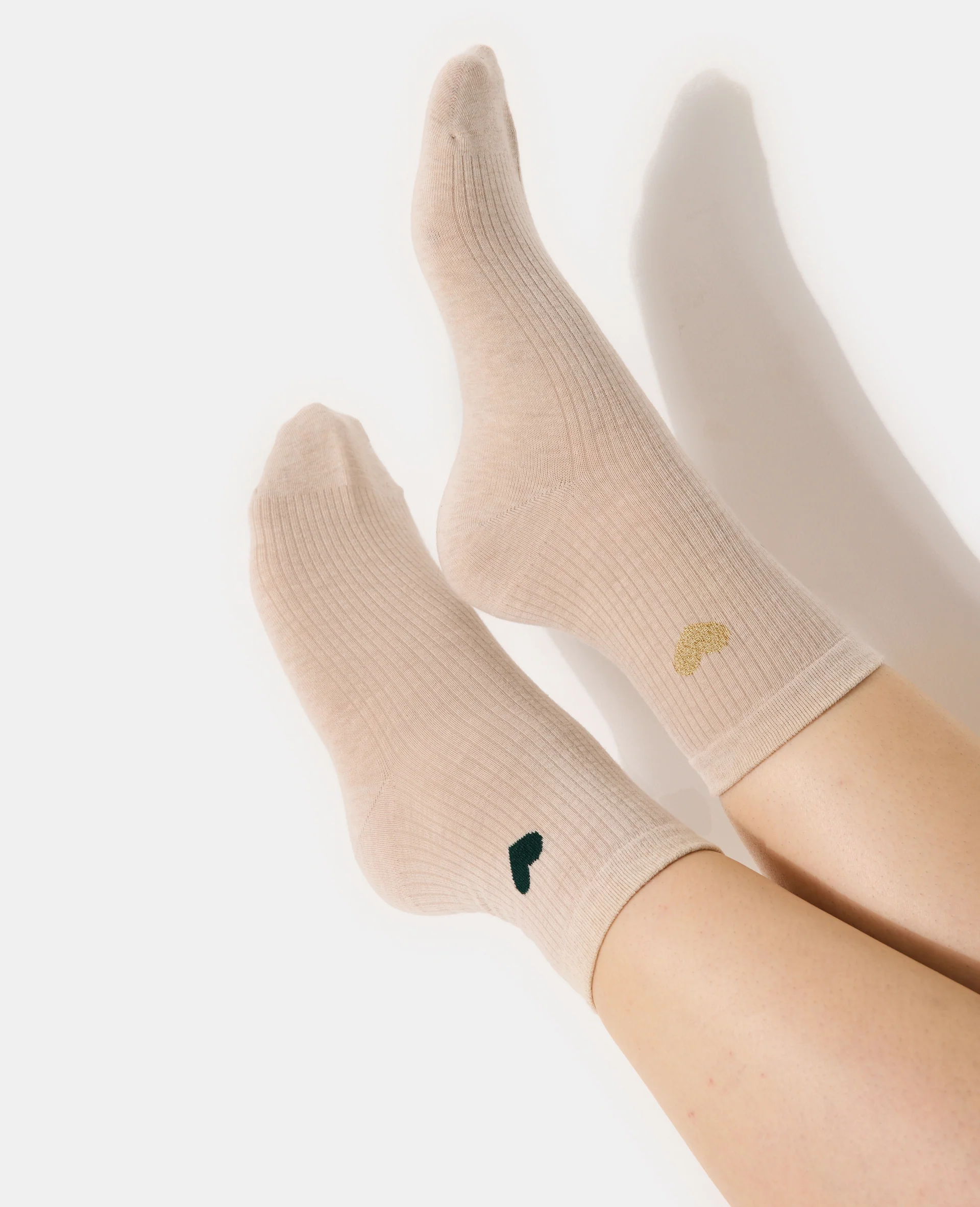 Lot de 2 paires de chaussettes avec cœur - Image 2