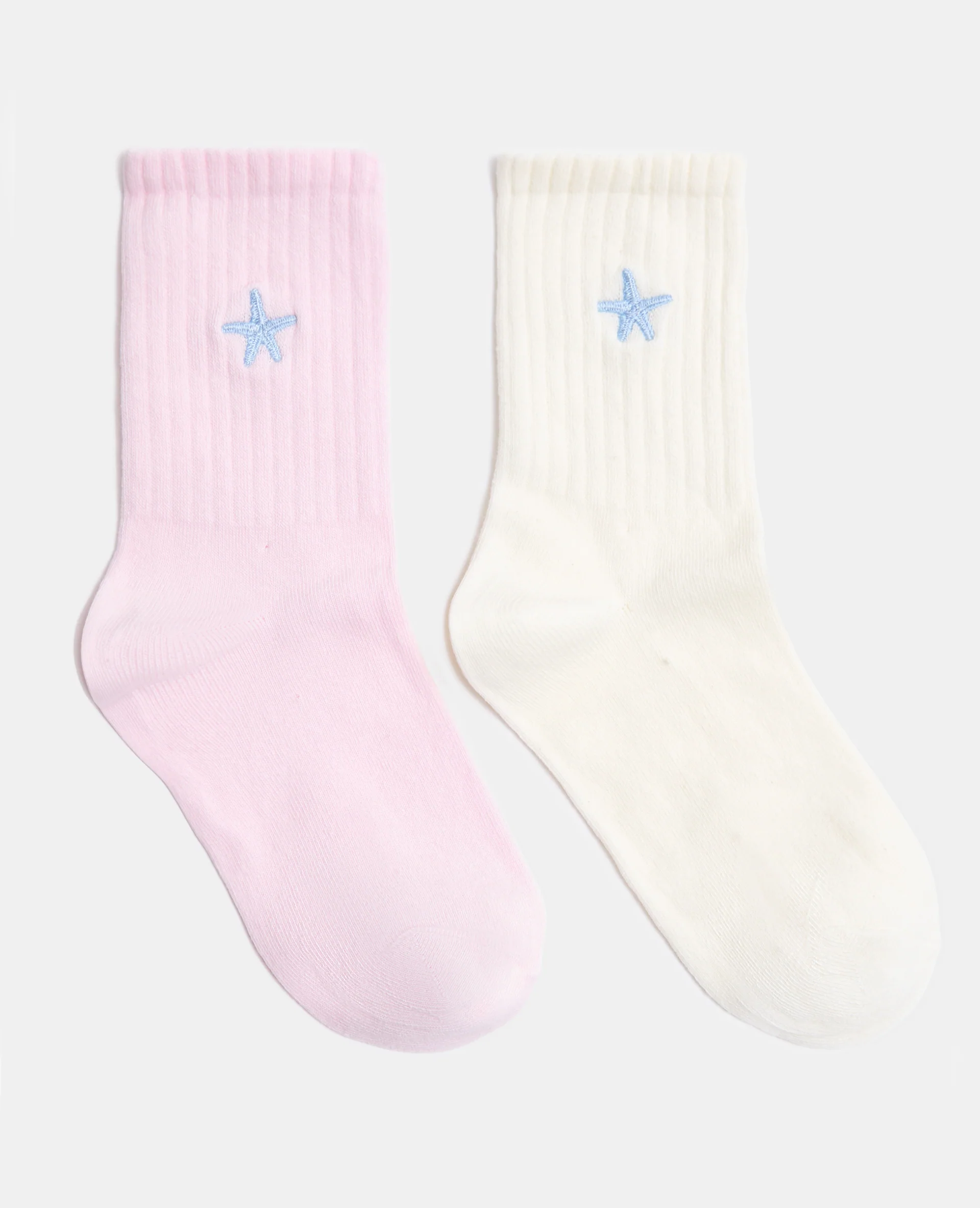 Lot de 2 paires de chaussettes avec étoile brodée