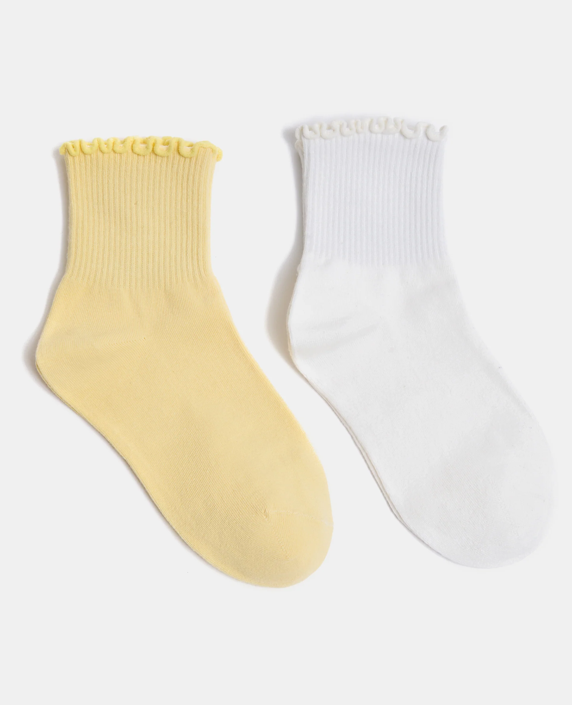 Lot de 2 paires de chaussettes avec finitions ondulées