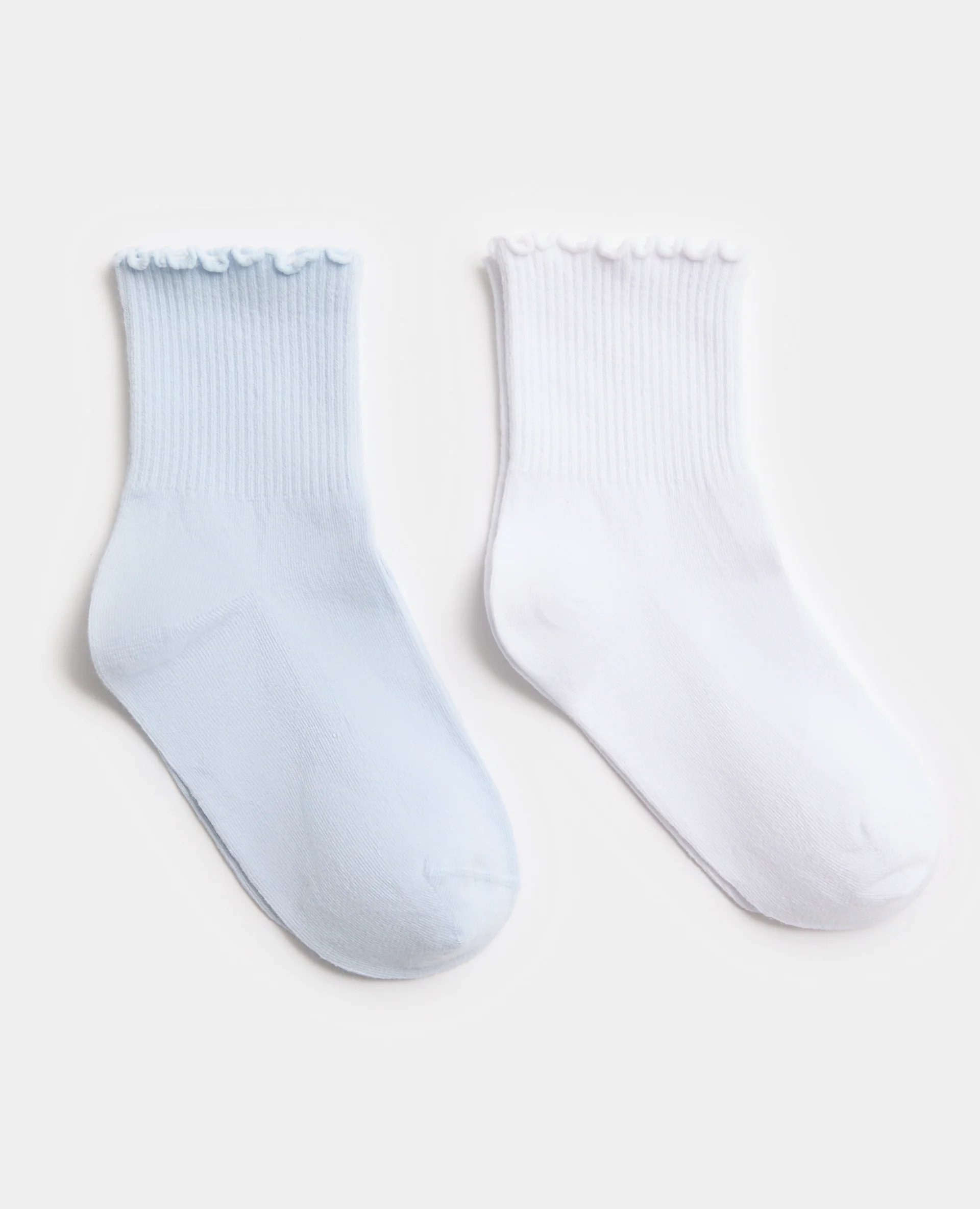 Lot de 2 paires de chaussettes bords ondulés