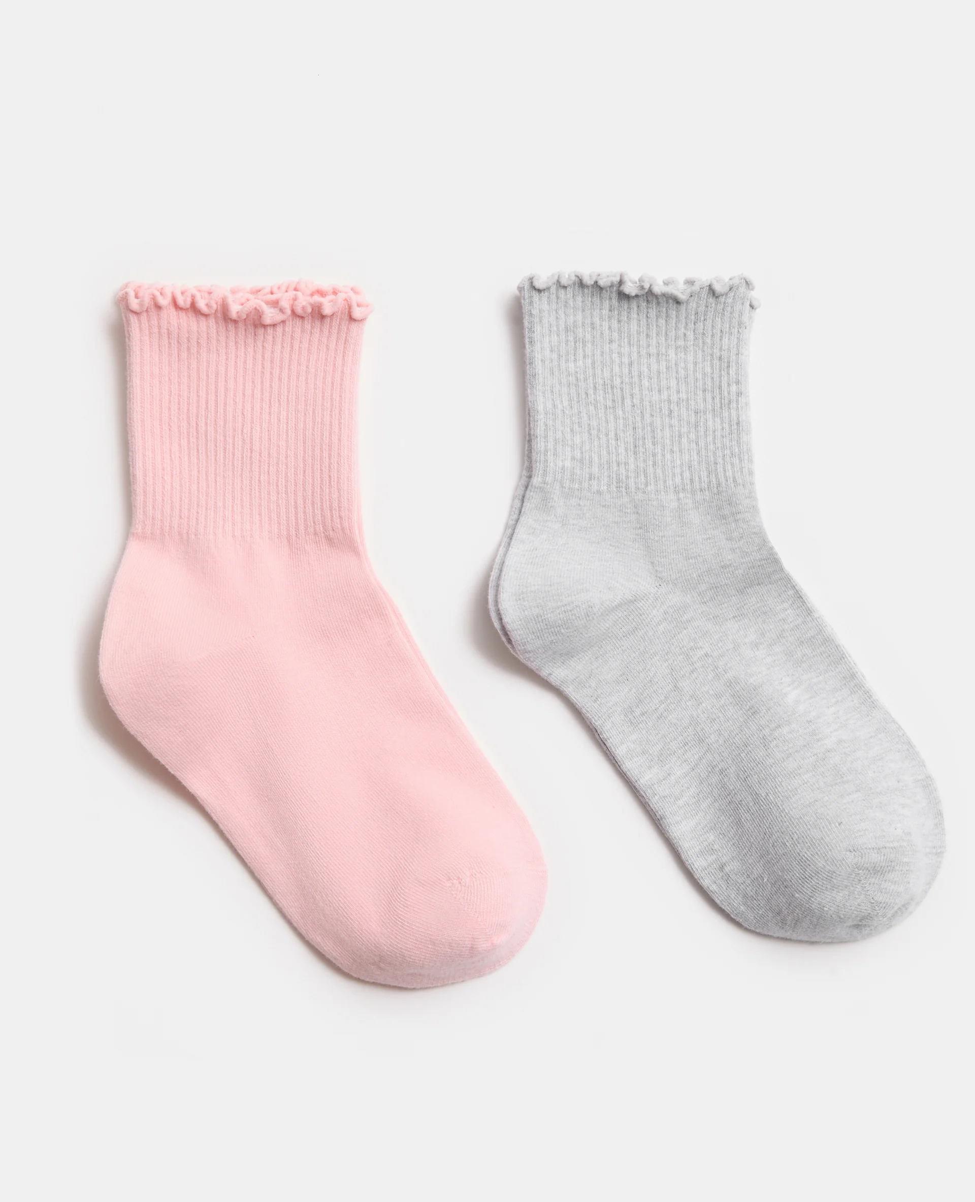 Lot de 2 paires de chaussettes bords ondulés