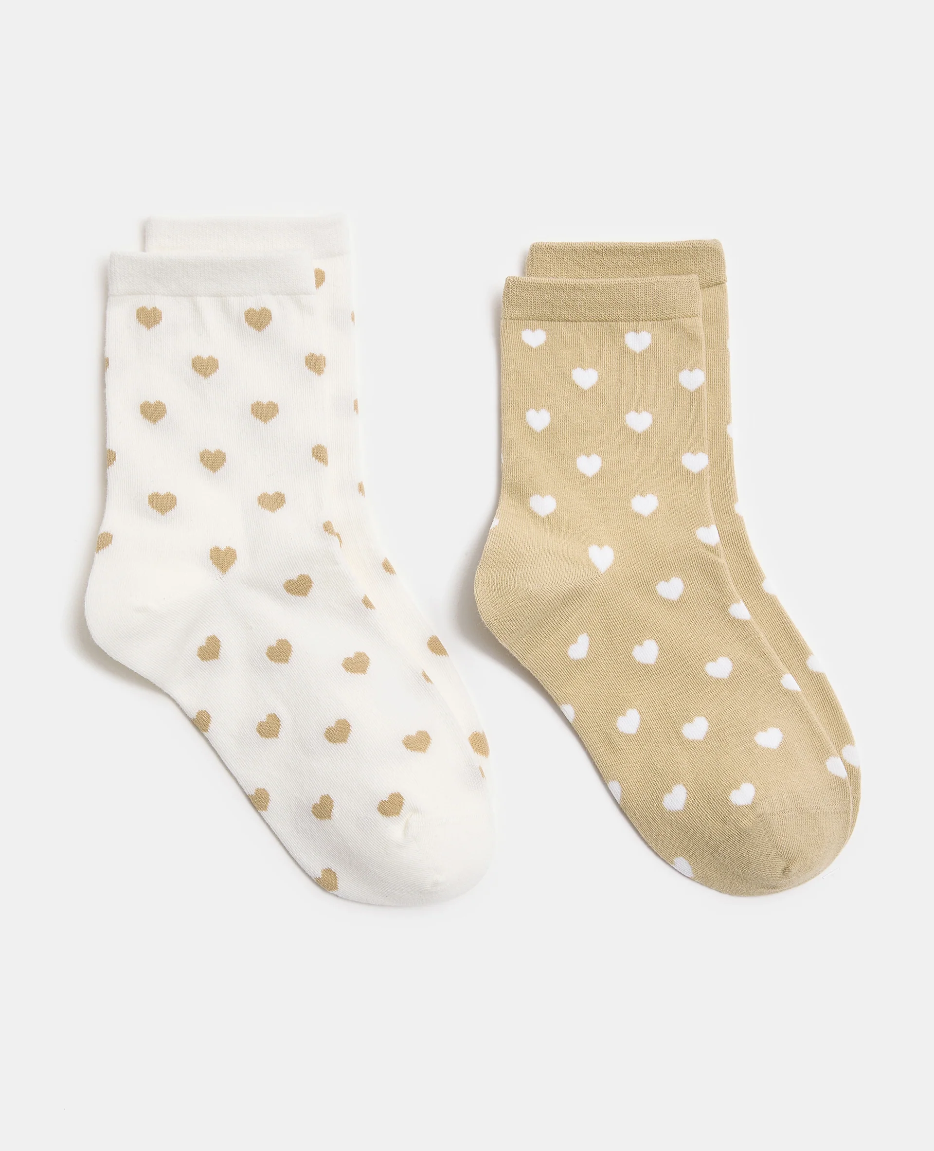 Lot de 2 paires de chaussettes motif cœurs