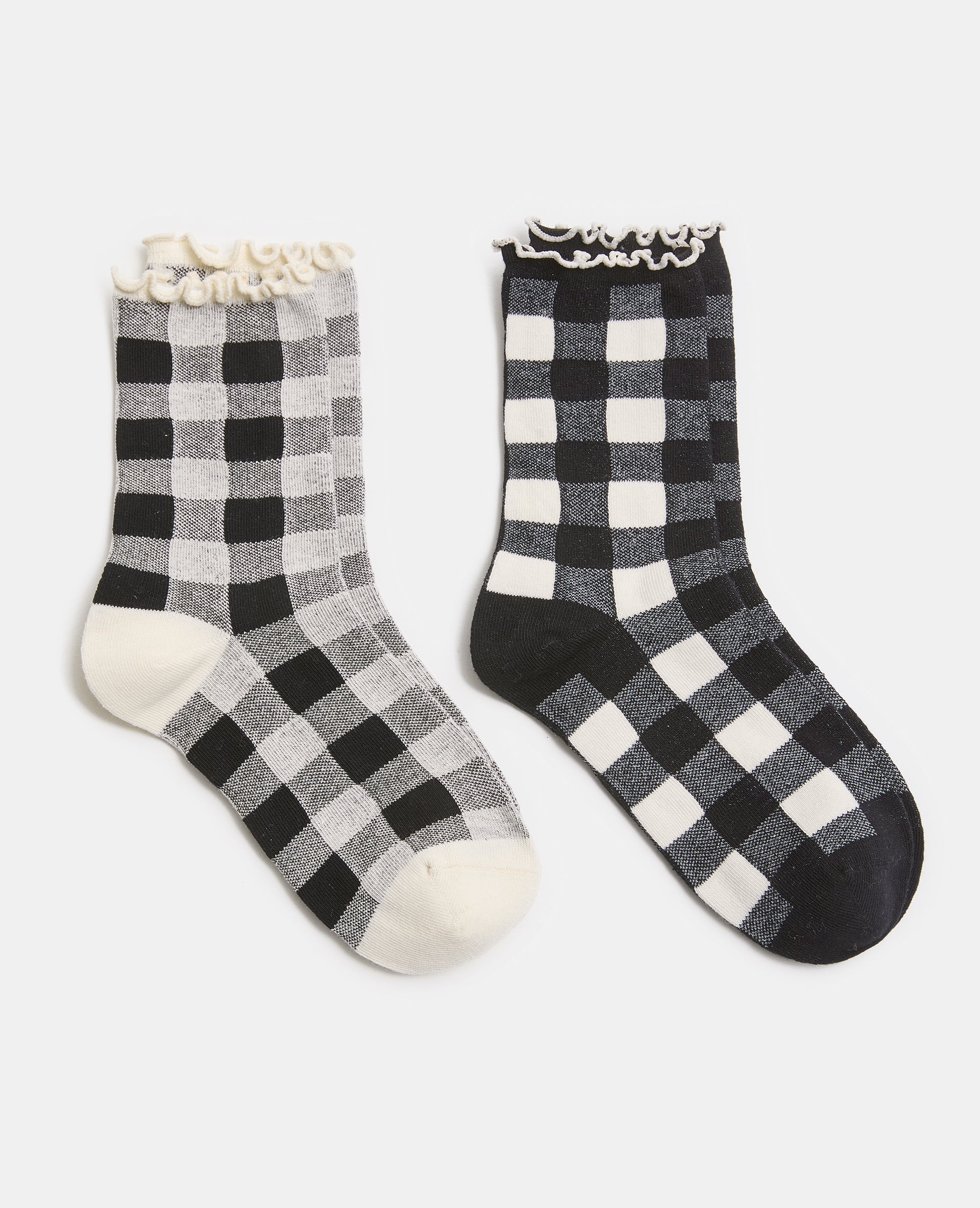 Lot de 2 paires de chaussettes motif carreaux