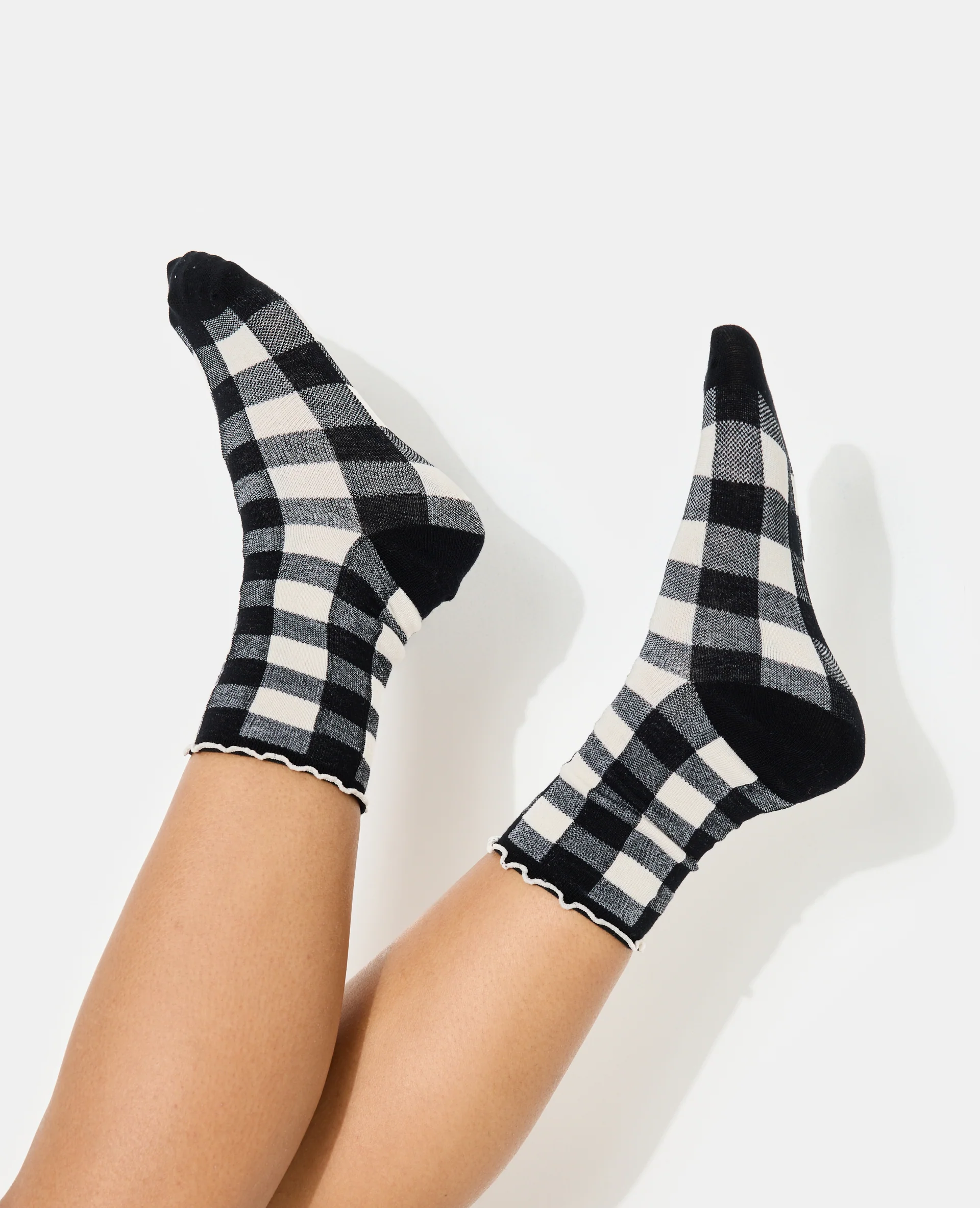 Lot de 2 paires de chaussettes motif carreaux - Image 2