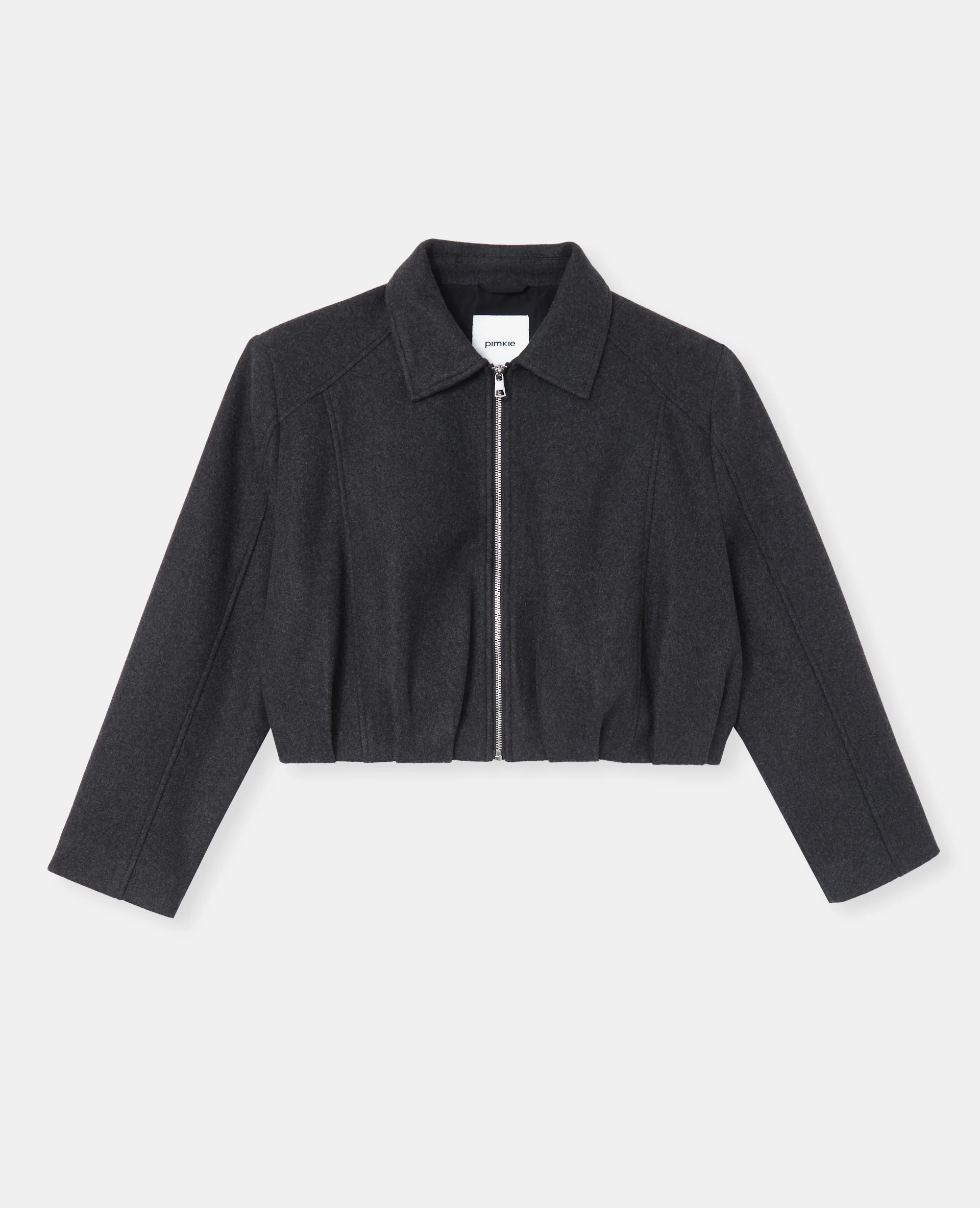 Manteau court drap de laine forme boule - Image 4