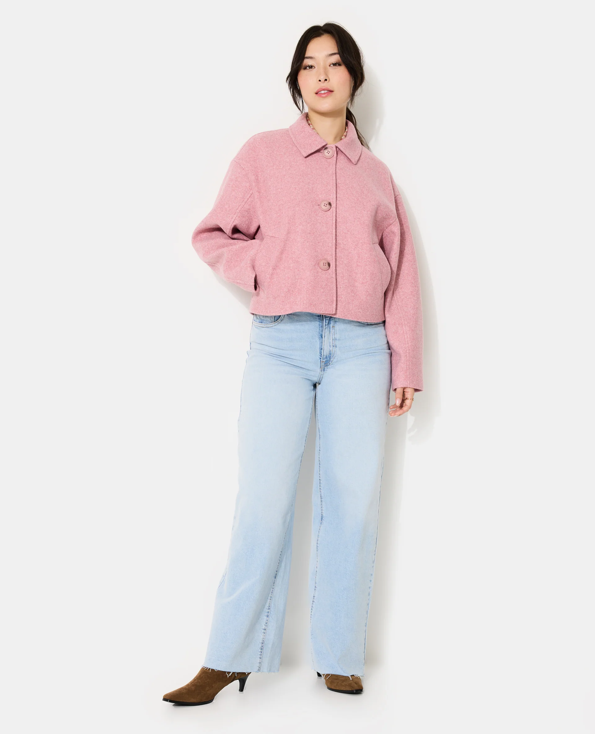 Manteau court effet drap de laine - Image 3