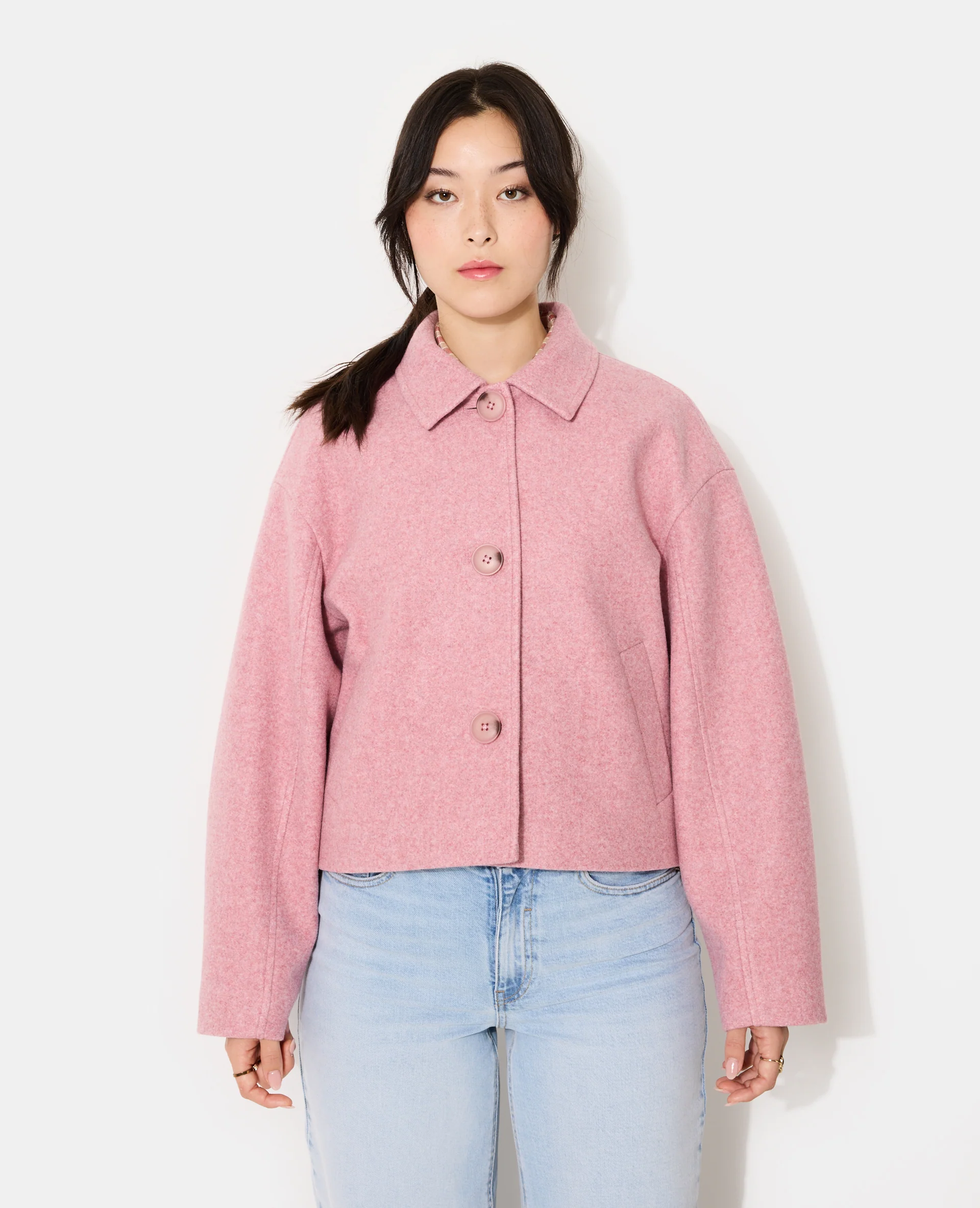 Manteau court effet drap de laine - Image 5