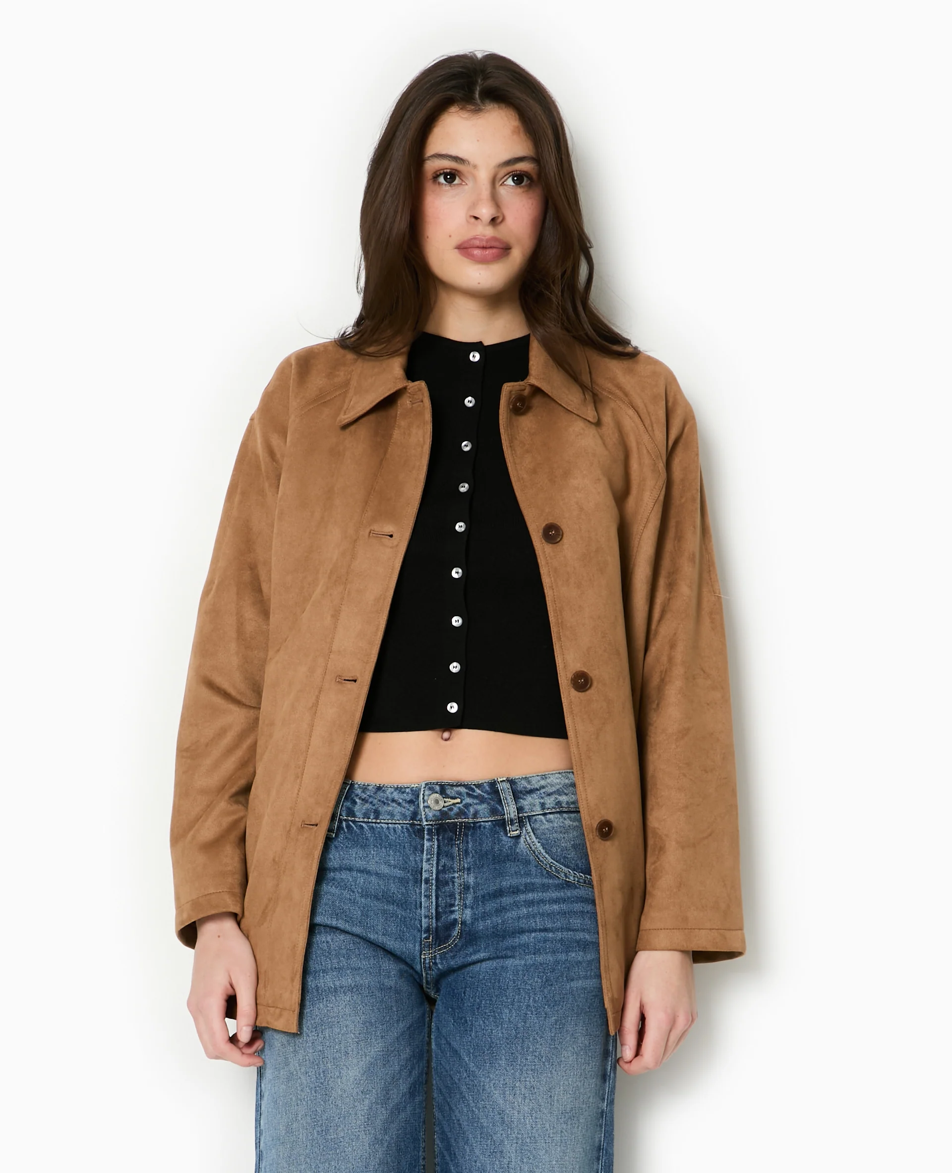 Manteau court en suédine - Image 5