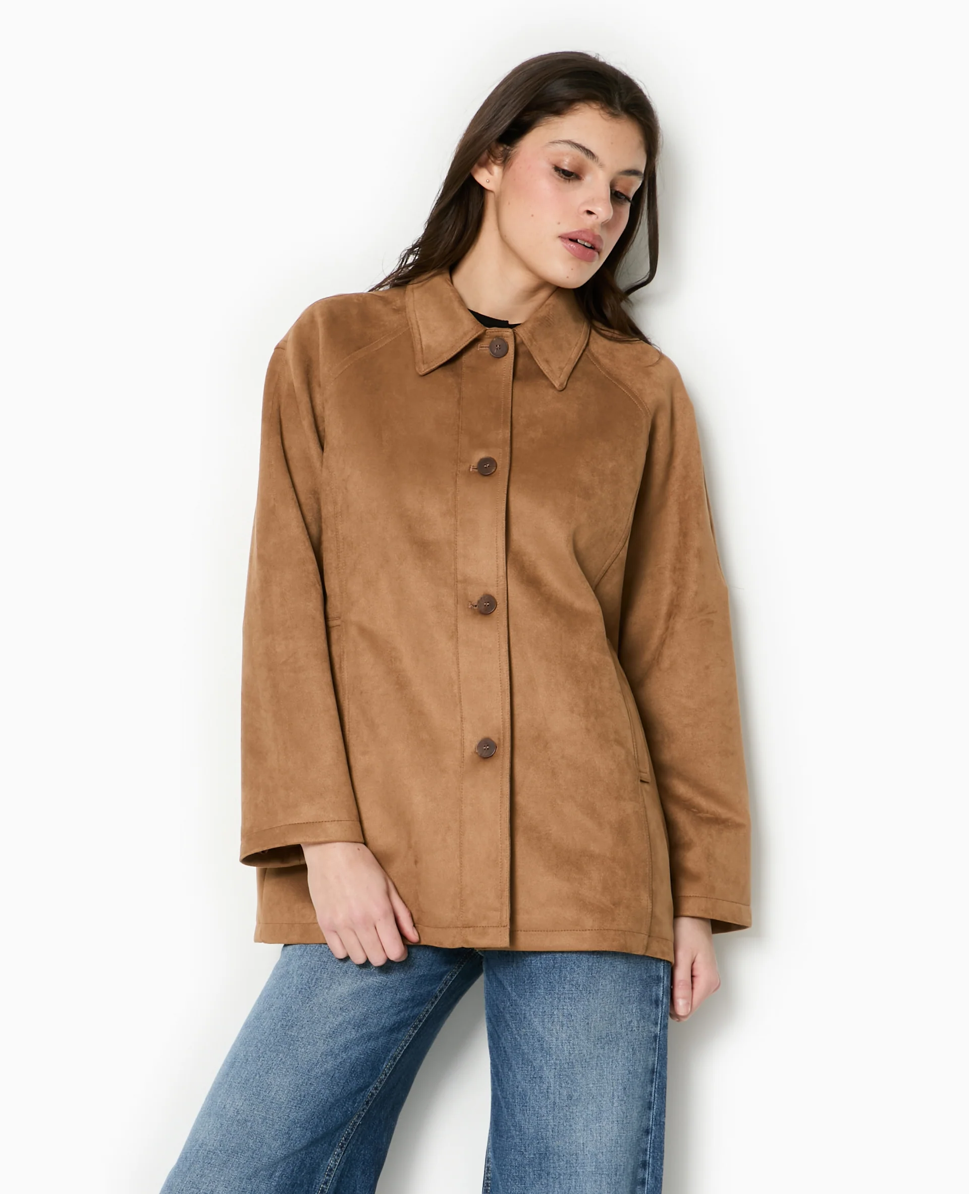 Manteau court en suédine - Image 7