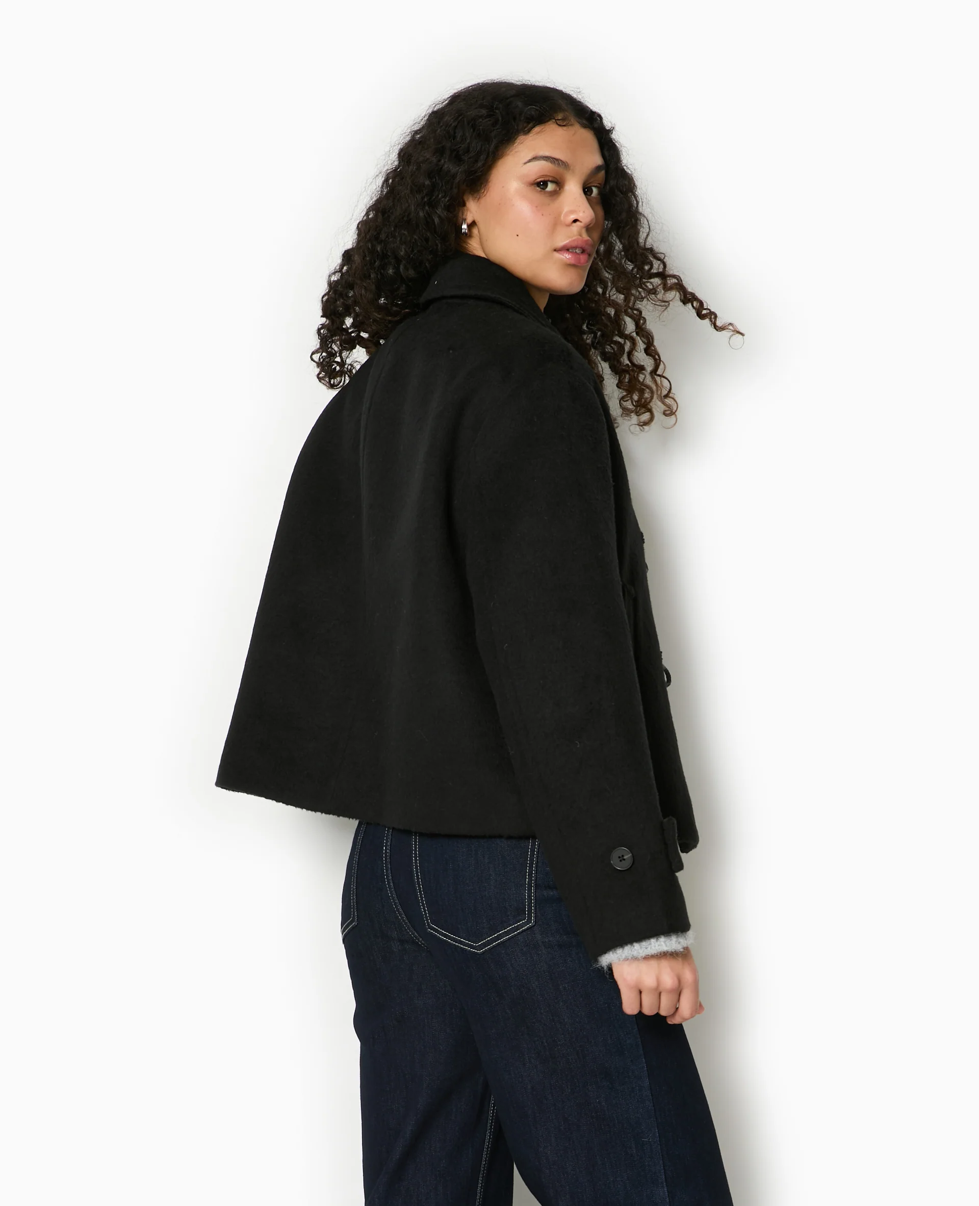 Manteau court et droit avec boutons duffle coat - Image 6