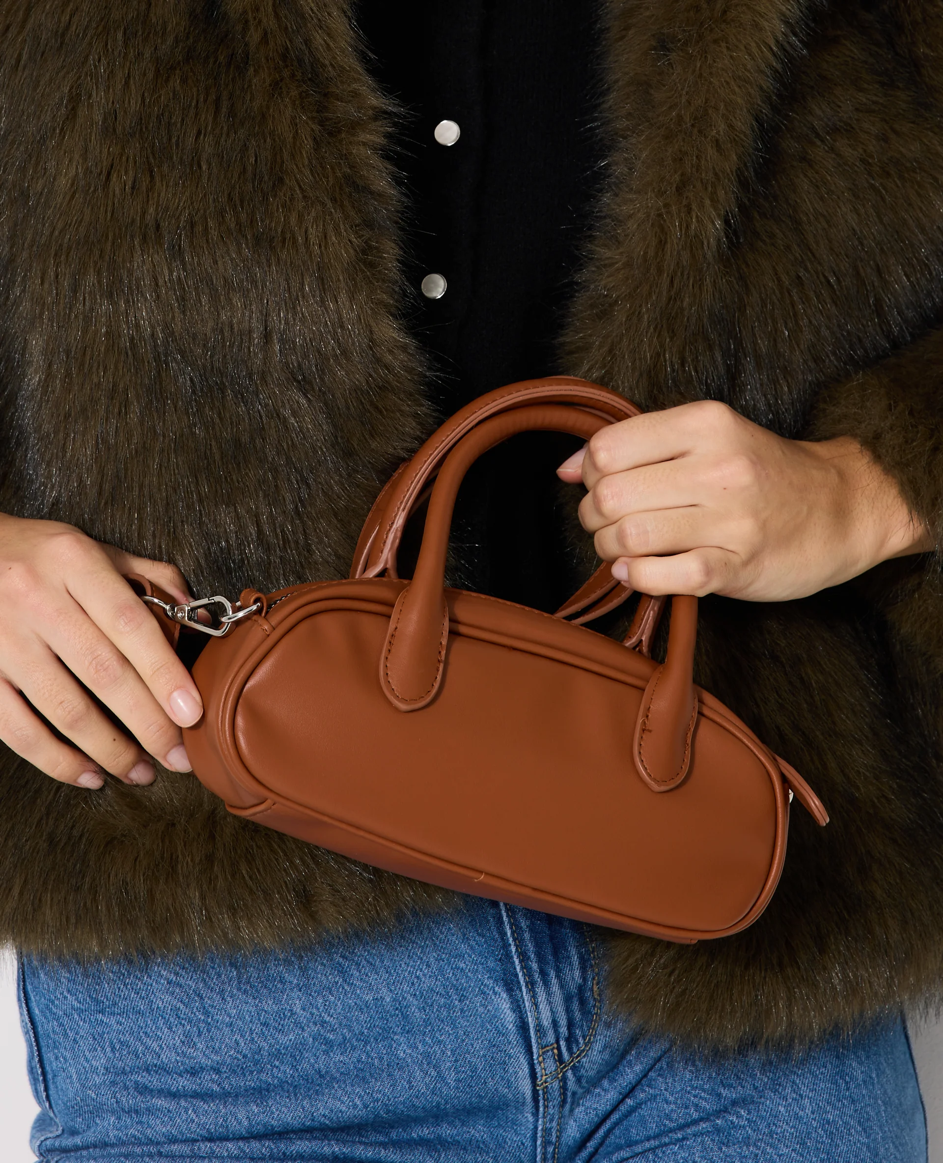 Mini-sac boxy avec poignées et bandoulière - Image 2