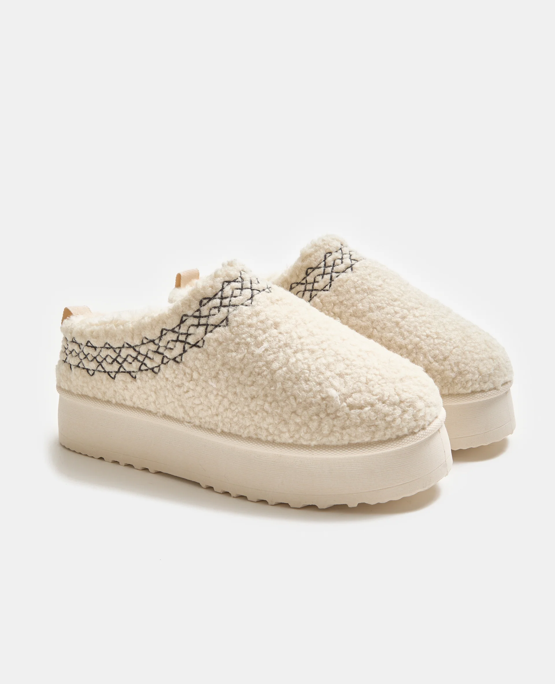 Mules en sherpa avec semelles compensées - Image 4